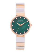 French Connection Mop Green Round Dial With Rose Two Tone Stainless Steel  Strap Watch - For Womens FCN0128RTM