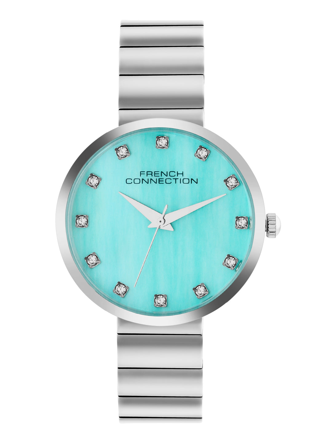 French Connection Mop Sea Green Round Dial With Stainless Steel Strap Watch - For Womens FCN0128SM