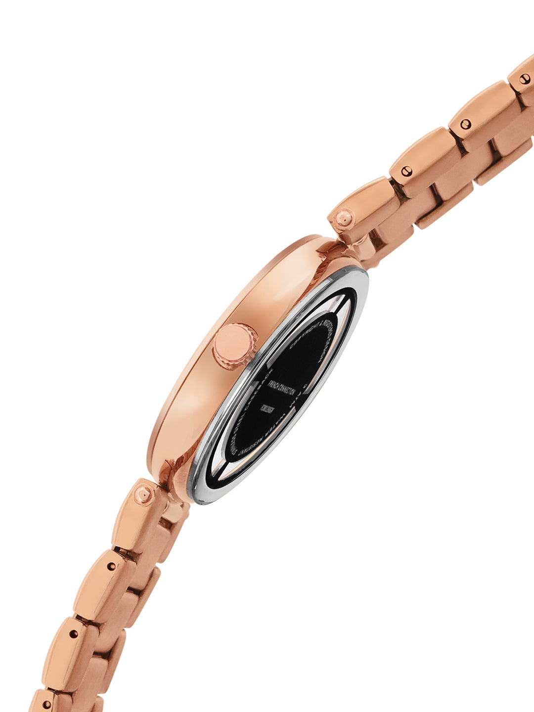French Connection Sunray Rosegold Round Dial With Rose Stainless Steel Strap Watch - For Womens FCN0129RGM