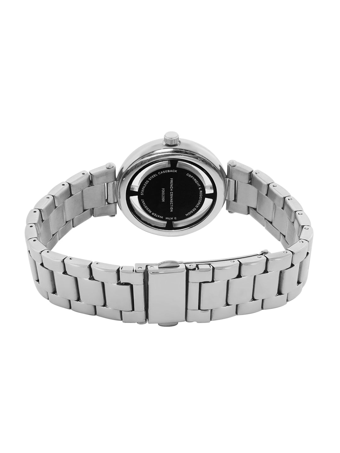 French Connection Sunray Grey Round Dial With Stainless Steel Strap Watch - For Womens FCN0129SM