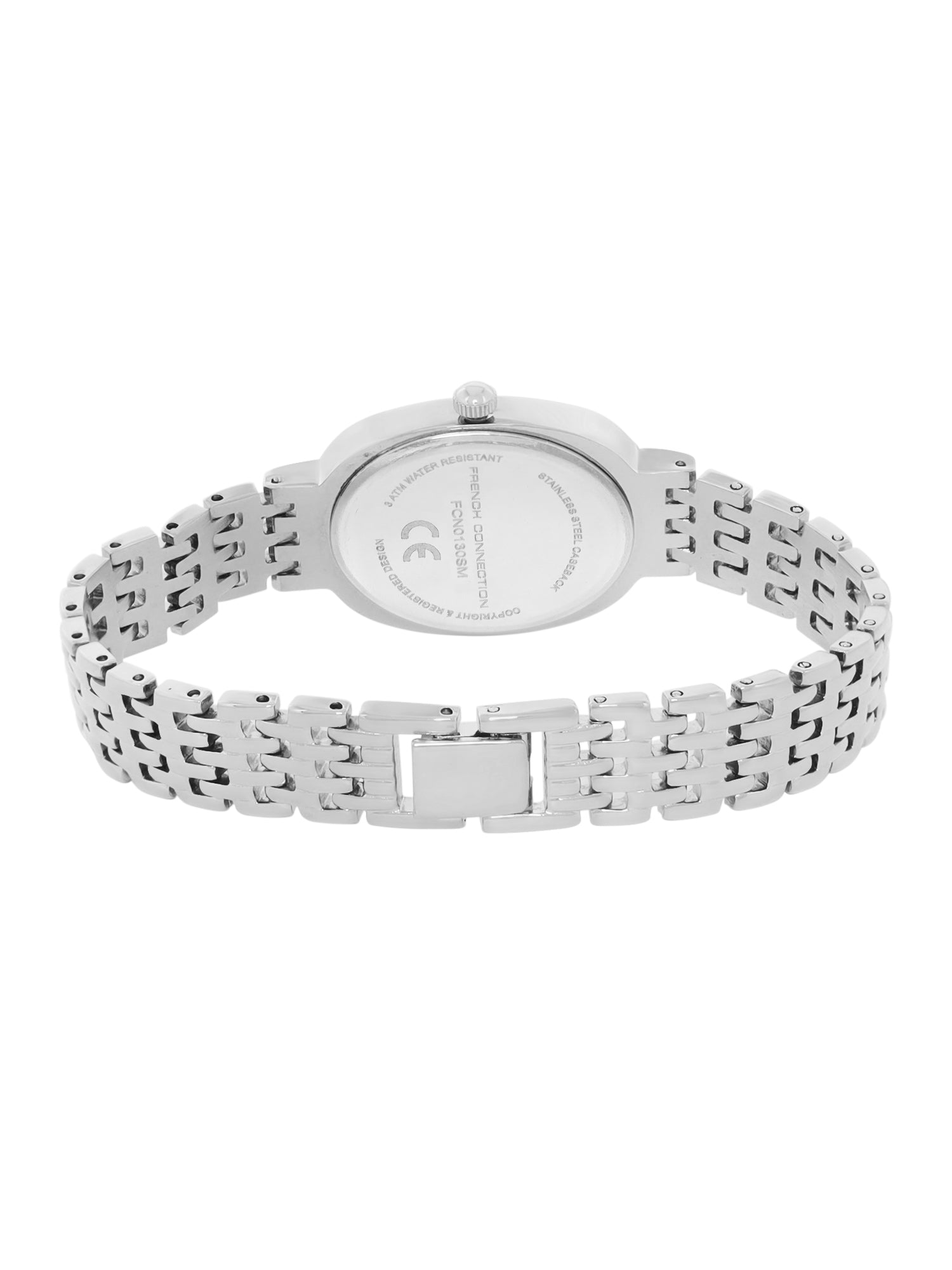 French Connection Sunray Burgundy Oval Dial With Stainless Steel Strap Watch - For Womens FCN0130SM