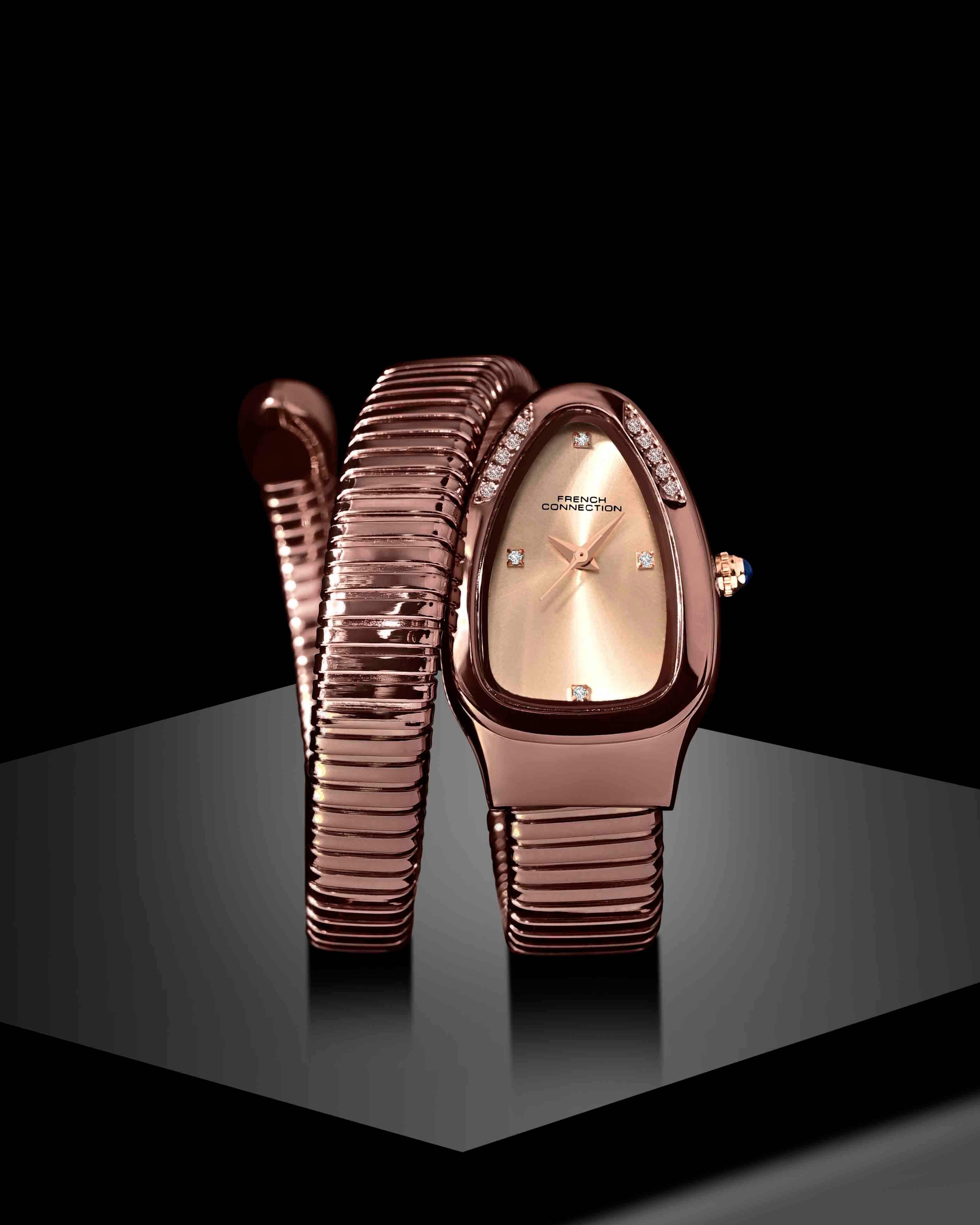 The Mystic Curve 2.0 Women’s Wrap Around Strap Analogue Watch | Rose Oval Dial Trendy Watch - FCN0132BRM