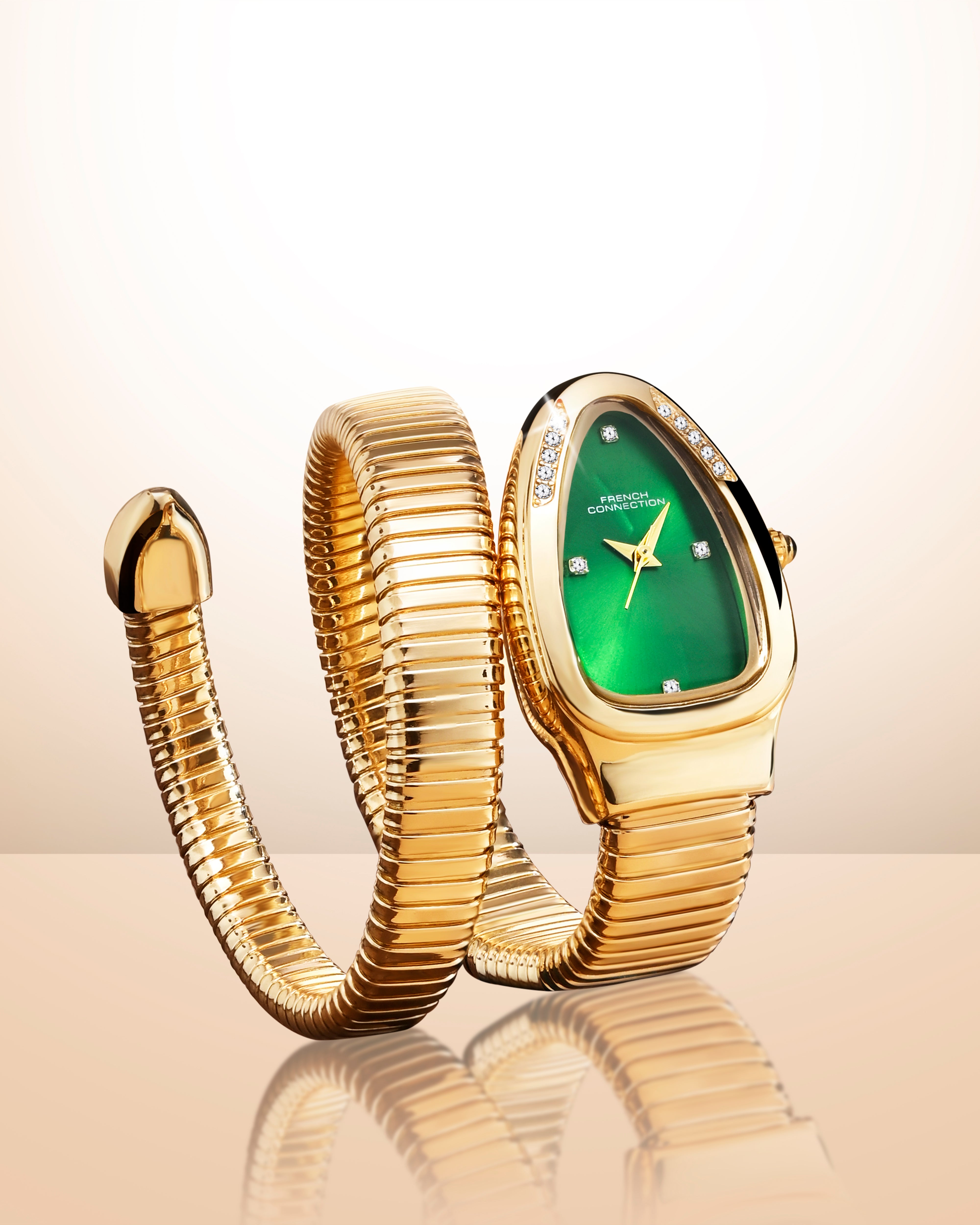 The Mystic Curve 2.0 Women’s Wrap Around Strap Analogue Watch | Green Patterned Dial Trendy Watch - FCN0132NGM