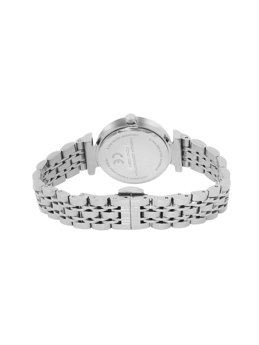 French Connection Textured Green Round Dial With Stainless Steel Strap Watch - For Womens FCN0133SM