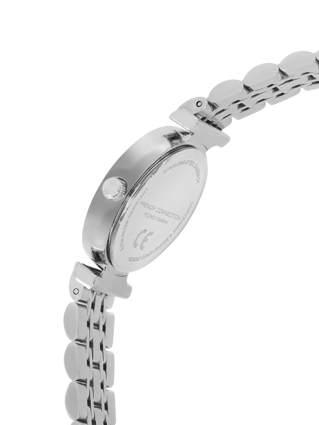 French Connection Textured Green Round Dial With Stainless Steel Strap Watch - For Womens FCN0133SM
