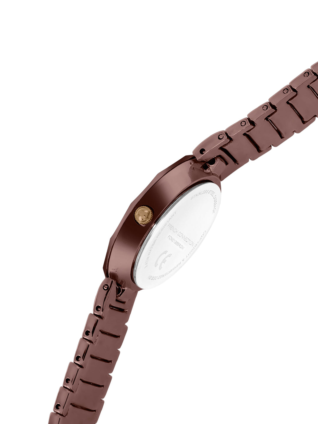 French Connection Sunray Brown Round Dial With Brown Stainless Steel Strap Watch - For Womens FCN0136BRGM