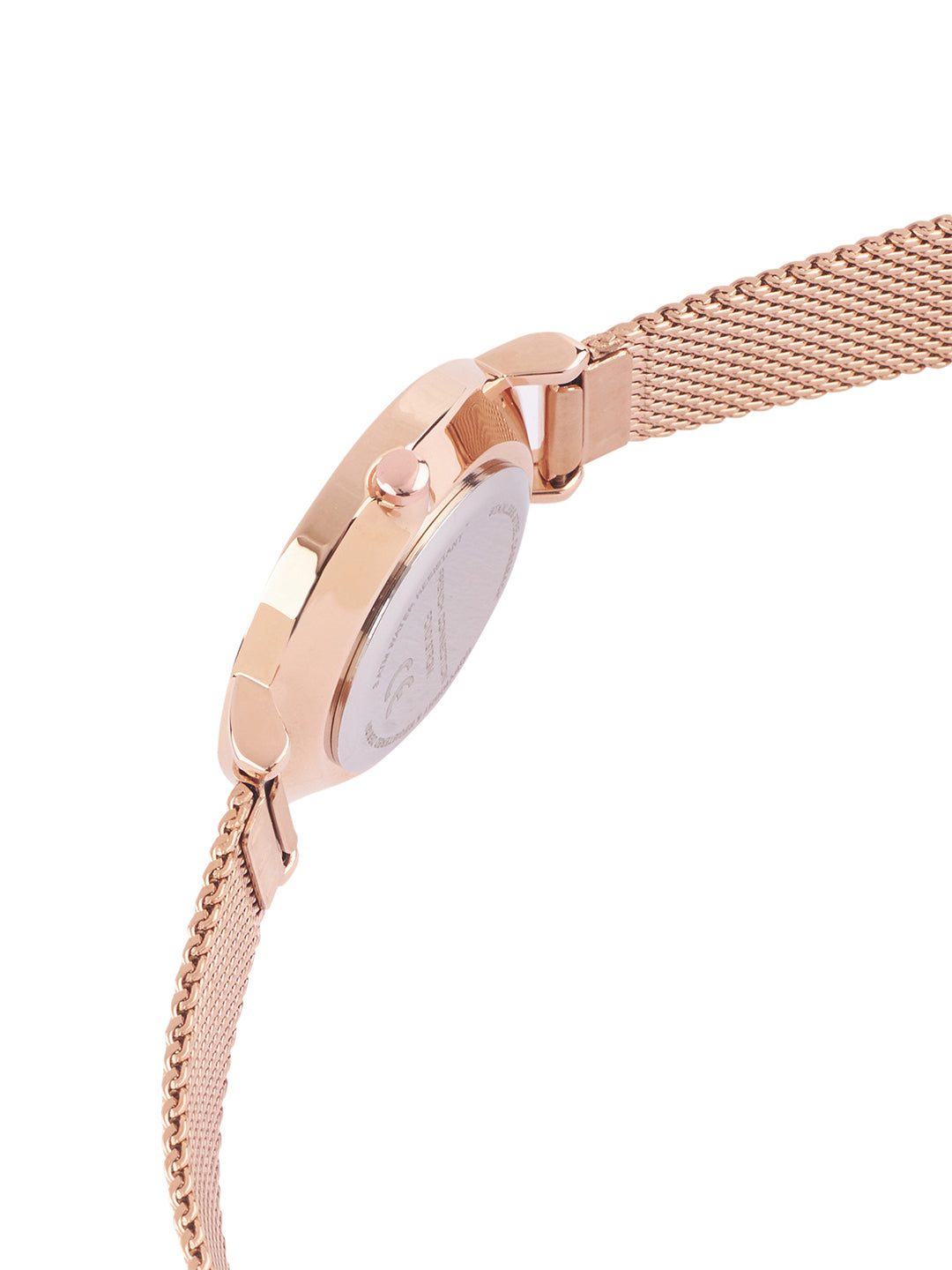 French Connection Sunray Silver Round Dial With Rose Stainless Steel Strap Watch - For Womens FCN0137RGM