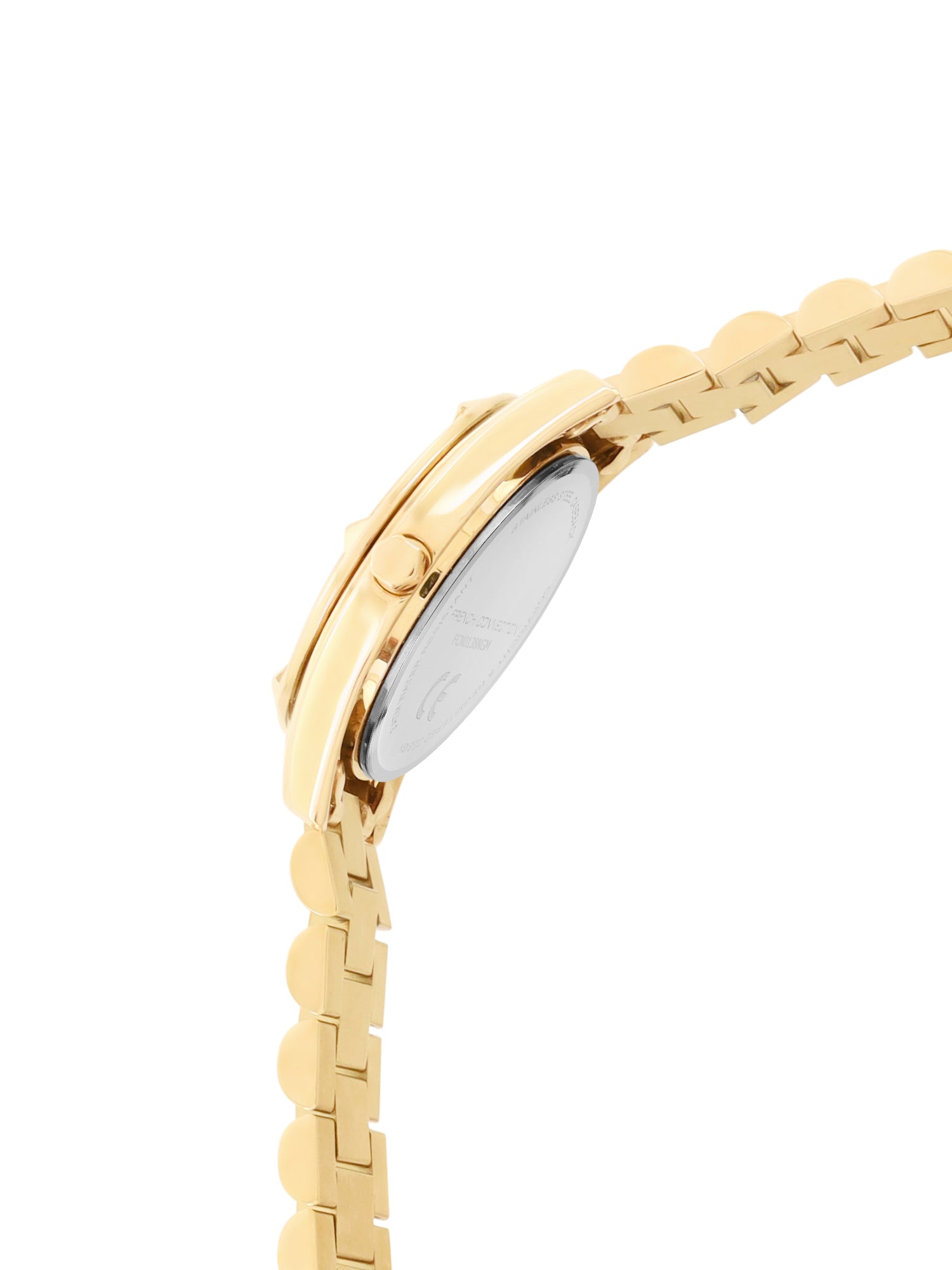 French Connection Sunray Green Round Dial With Gold Stainless Steel Strap Watch - For Womens FCN0138NGM