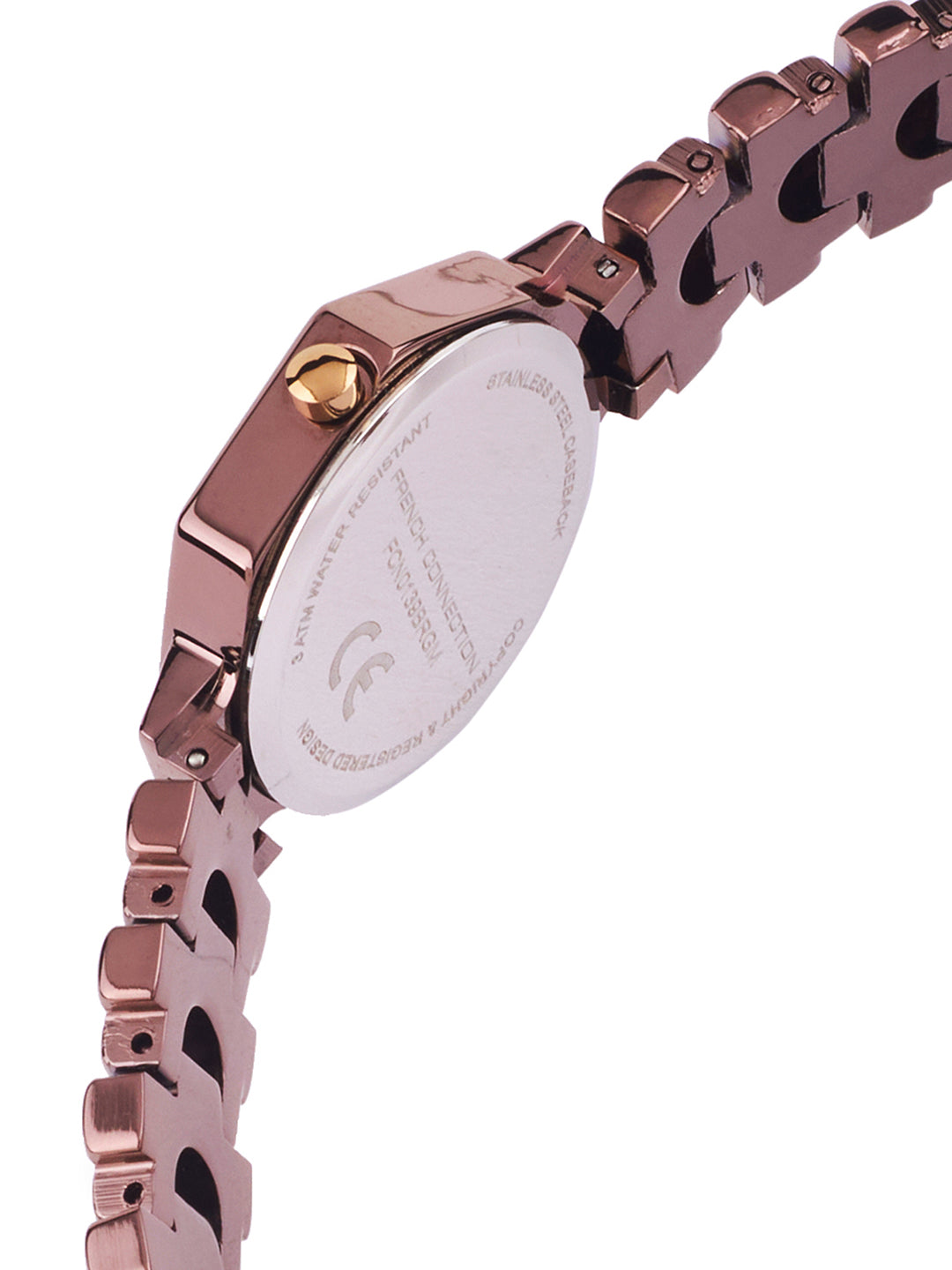 French Connection Mop Brown Hexagonal Dial With Brown Stainless Steel  Strap Watch - For Womens FCN0139BRGM