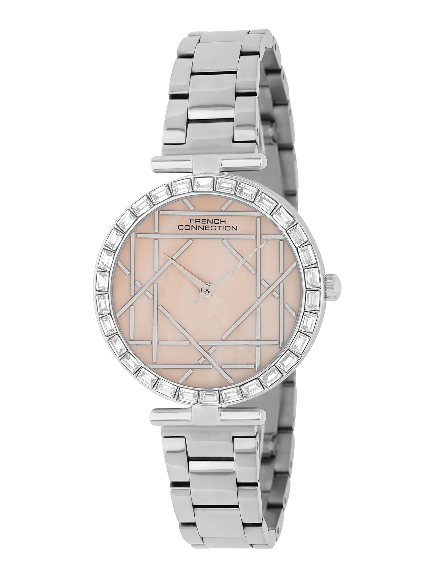 French Connection Mop Light Pink Round Dial With Stainless Steel  Strap Watch - For Womens FCN0141SM