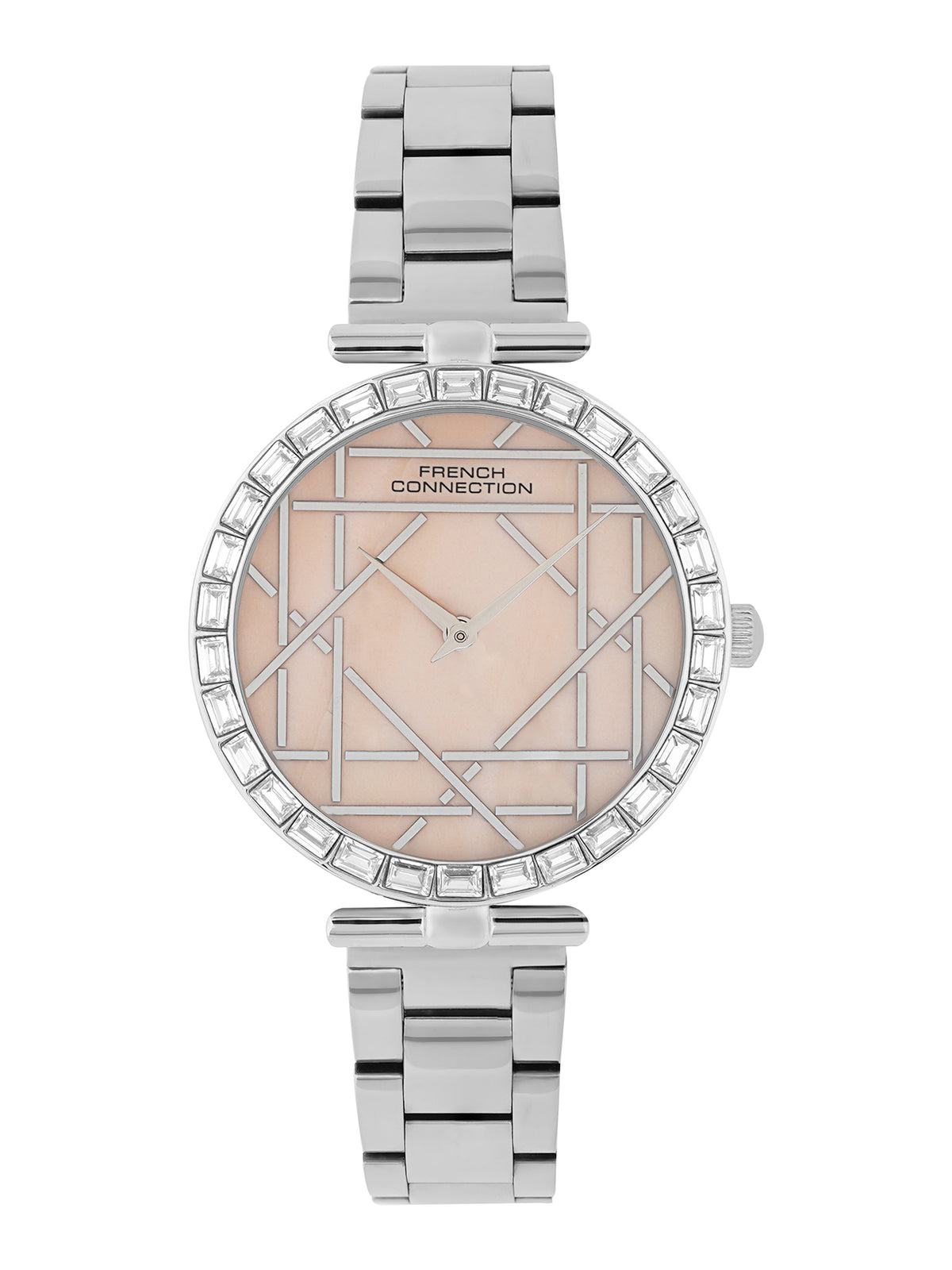 French Connection Mop Light Pink Round Dial With Stainless Steel  Strap Watch - For Womens FCN0141SM