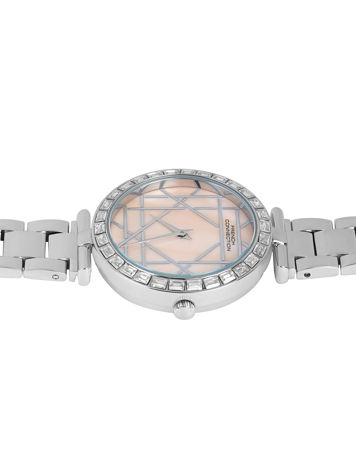 French Connection Mop Light Pink Round Dial With Stainless Steel  Strap Watch - For Womens FCN0141SM
