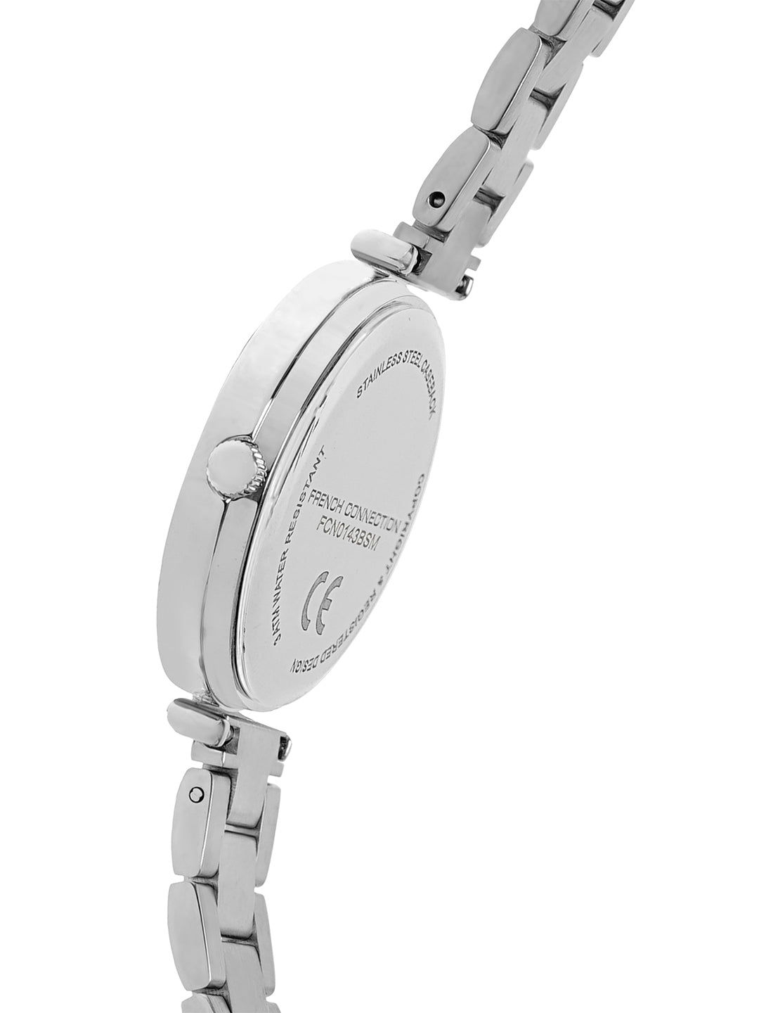 French Connection Mop Light Pink Round Dial With Stainless Steel Strap Watch - For Womens FCN0141SM