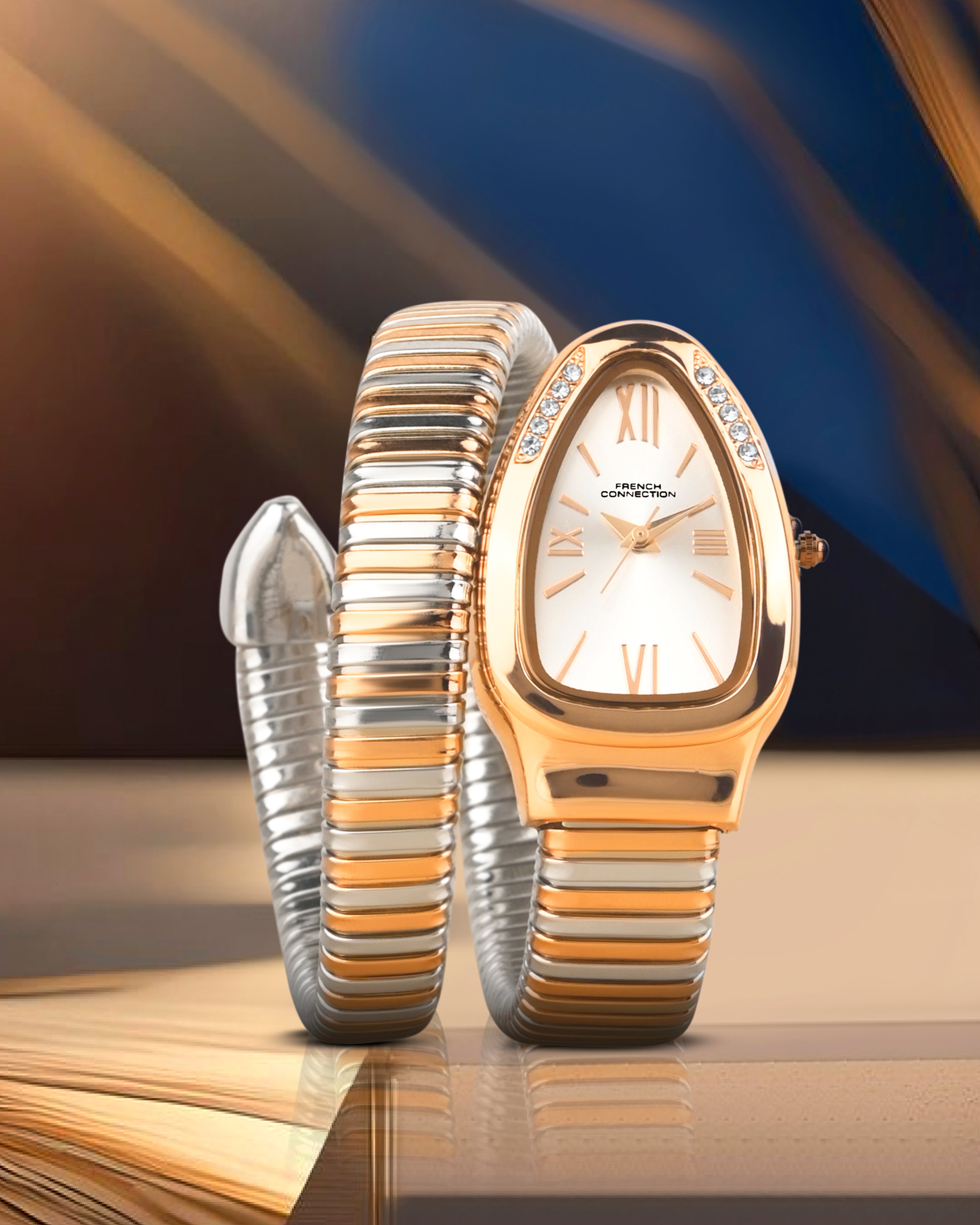 The Eternelle Curve Women's Snake Wrap Design Analog Watch | FCN0142SRTM