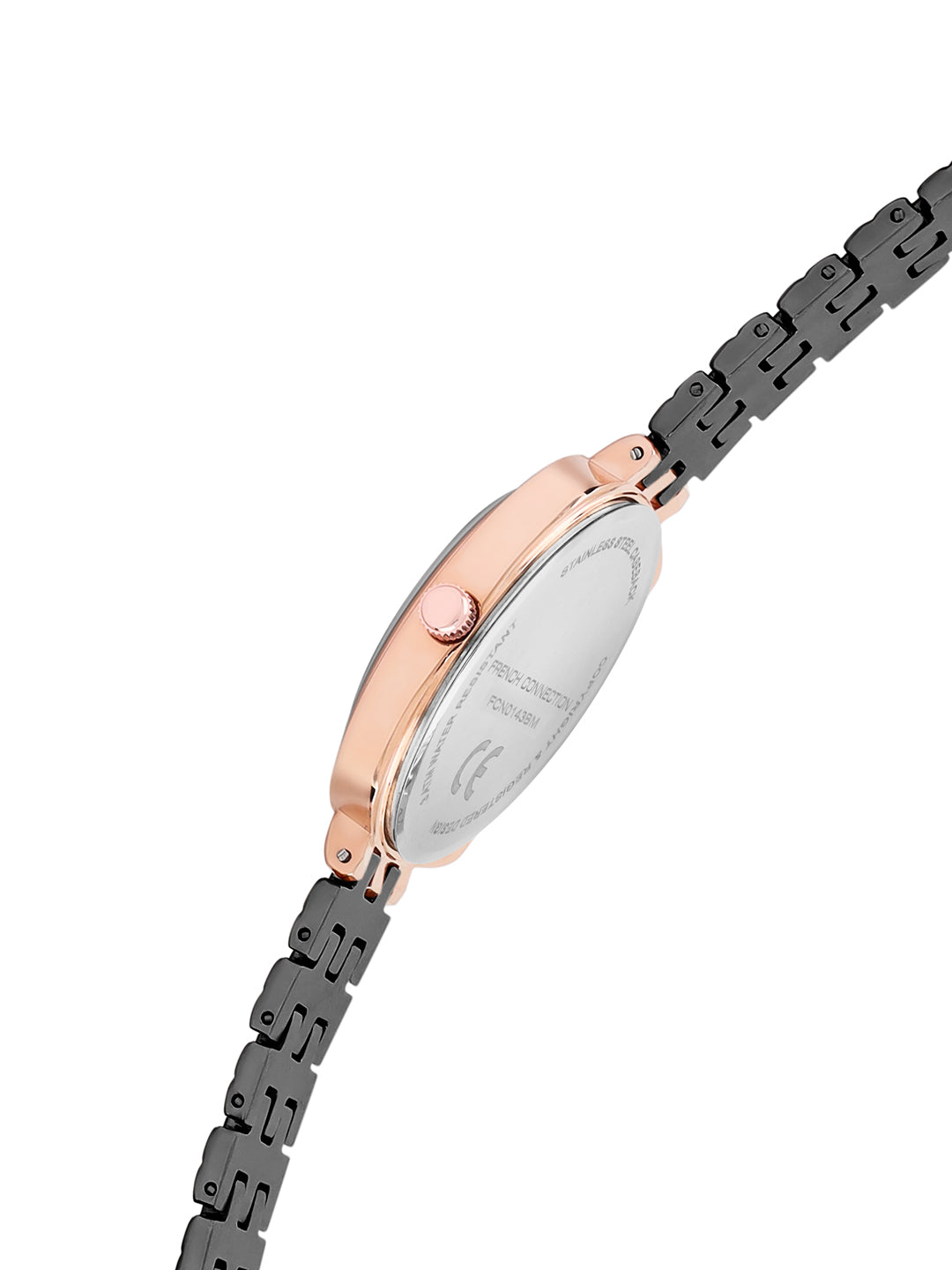French Connection Textured Black Square Dial With Black Stainless Steel Strap Watch - For Womens FCN0143BM