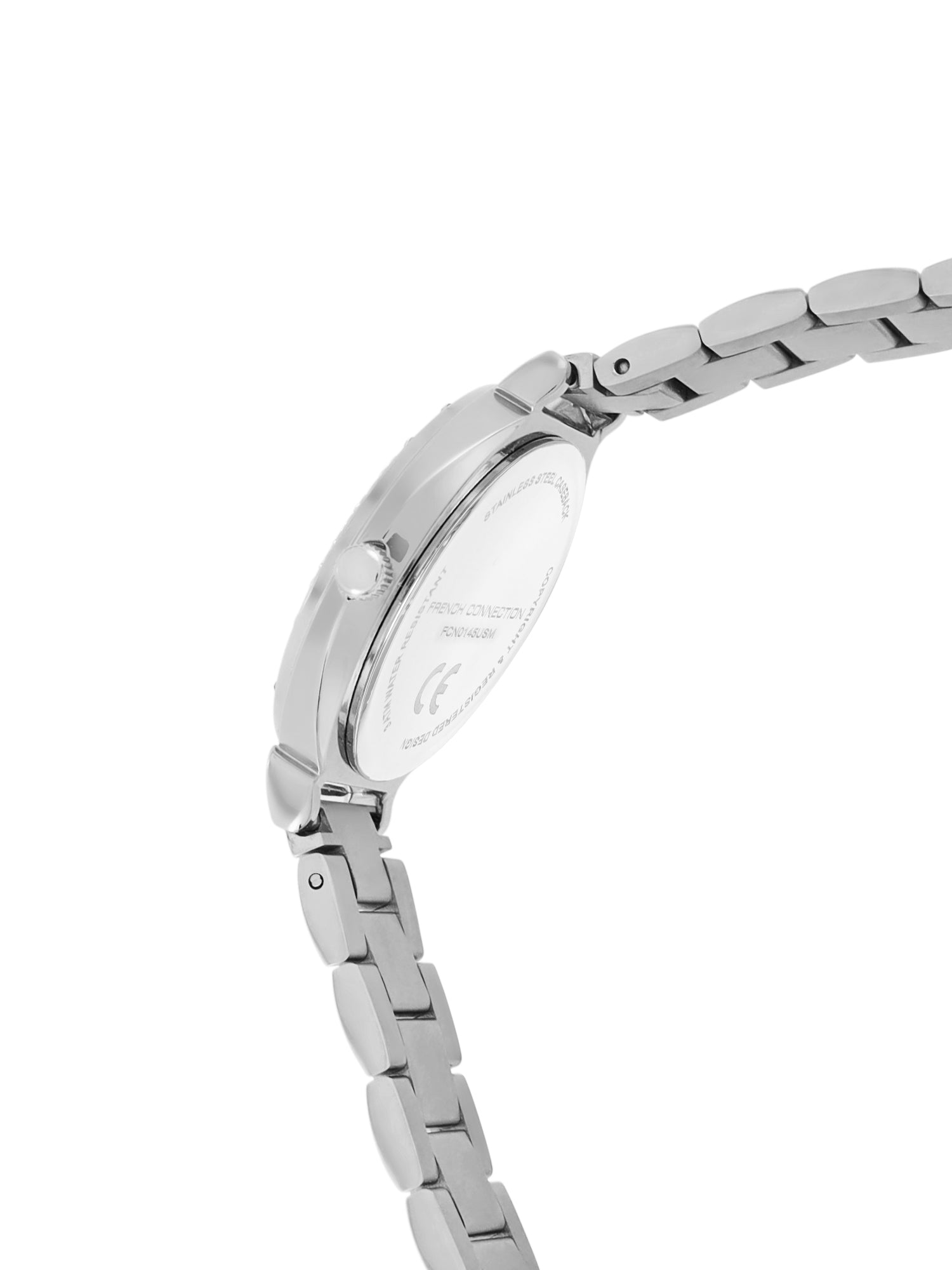 French Connection Textured Blue Round Dial With Stainless Steel Strap Watch - For Womens FCN0145USM