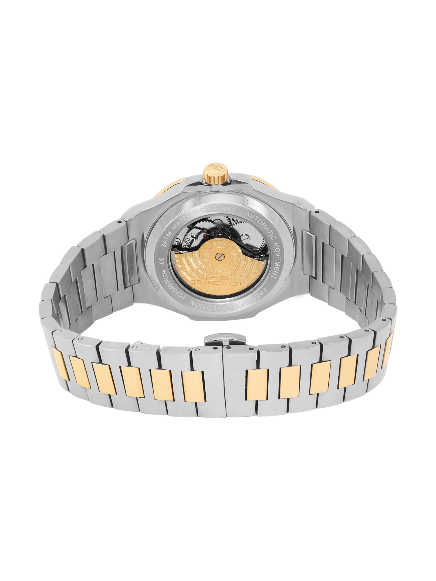 French Connection Men Skeleton Dial & Bracelet Style Straps Automatic Watch- FCN0149NTM