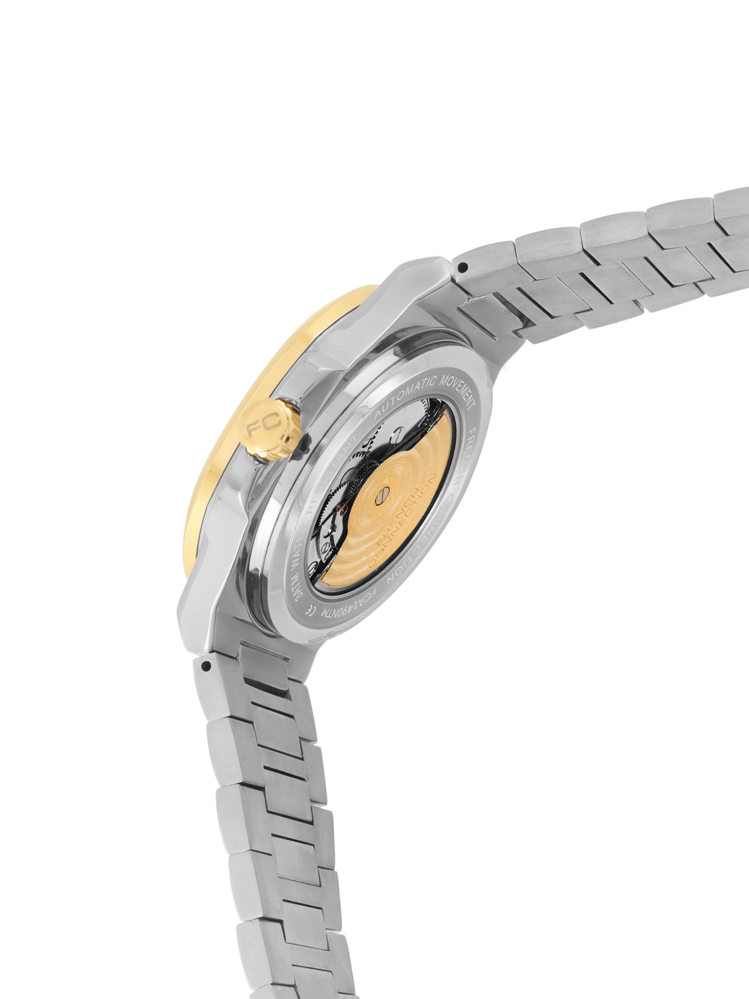French Connection Men Skeleton Dial & Bracelet Style Straps Automatic Watch- FCN0149NTM