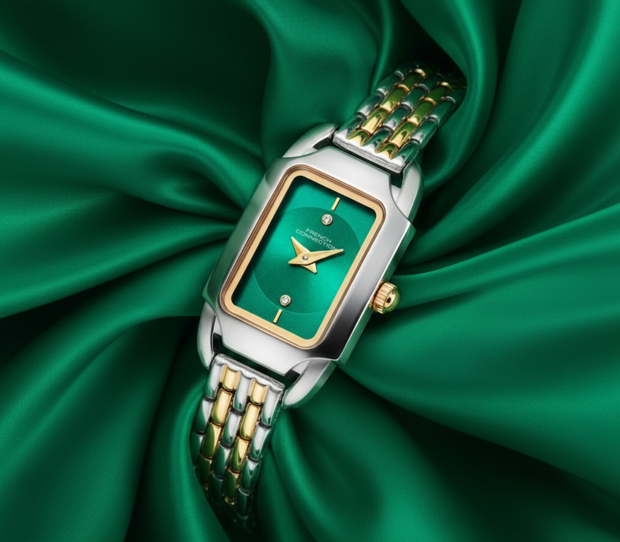 French Connection Opessence Green Dial with Double tone Strap Womens Analog Watch | FCN0177NTM