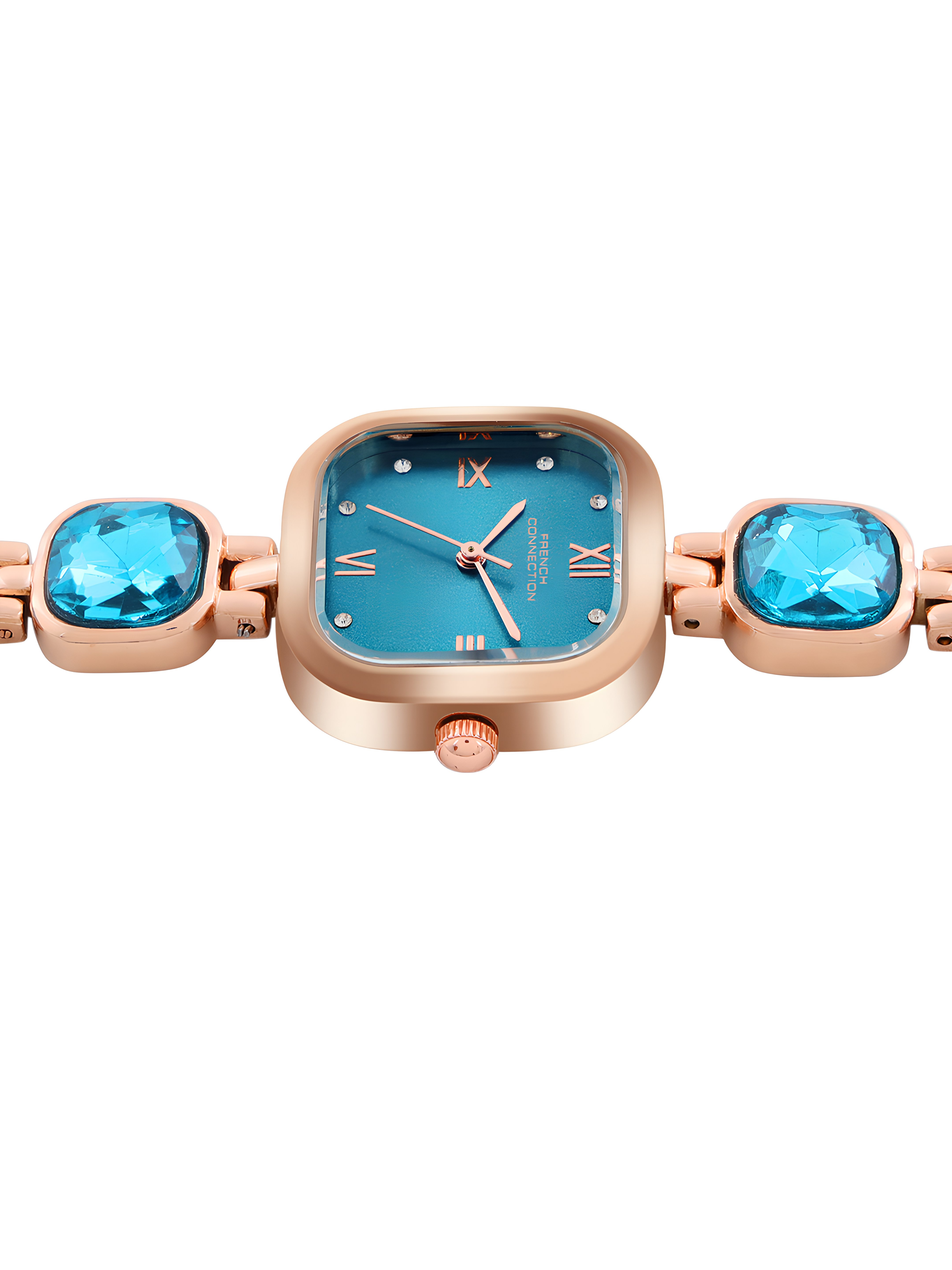 French Connection Auroraé Blue Dial with Rose Gold Strap Womens Analog Watch | FCN0178URGM