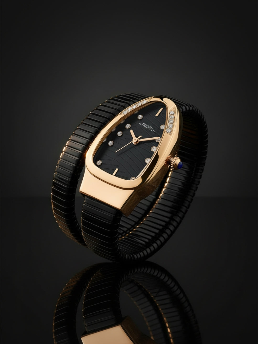 French Connection Women Snake-Shaped Wrap Around Analogue Watch FCN0189BM - Brown