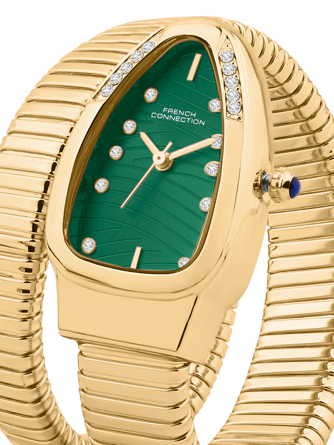 French Connection Women Snake-Shaped Wrap Around Analogue Watch FCN0189NGM - Green
