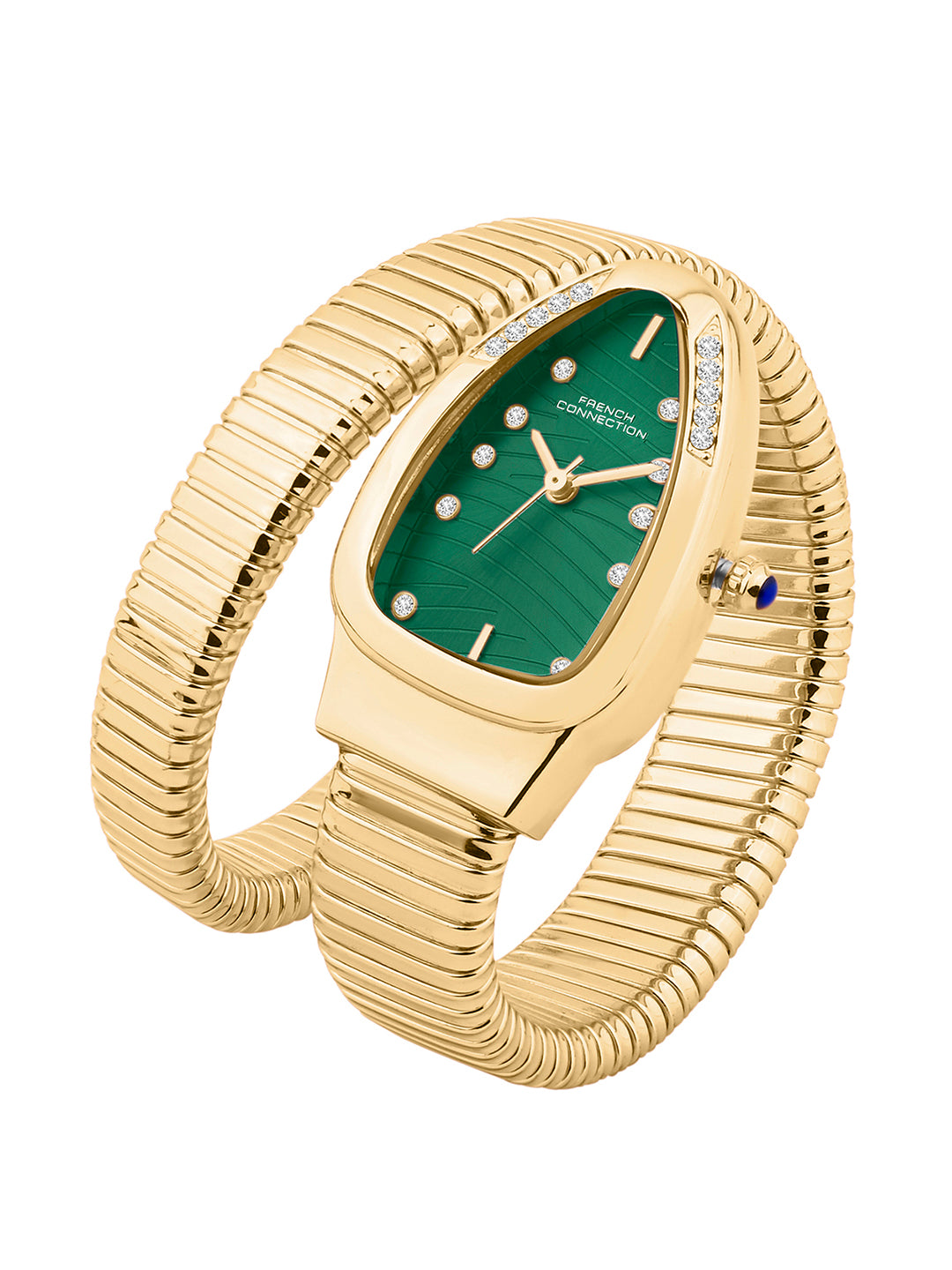 French Connection Women Snake-Shaped Wrap Around Analogue Watch FCN0189NGM - Green
