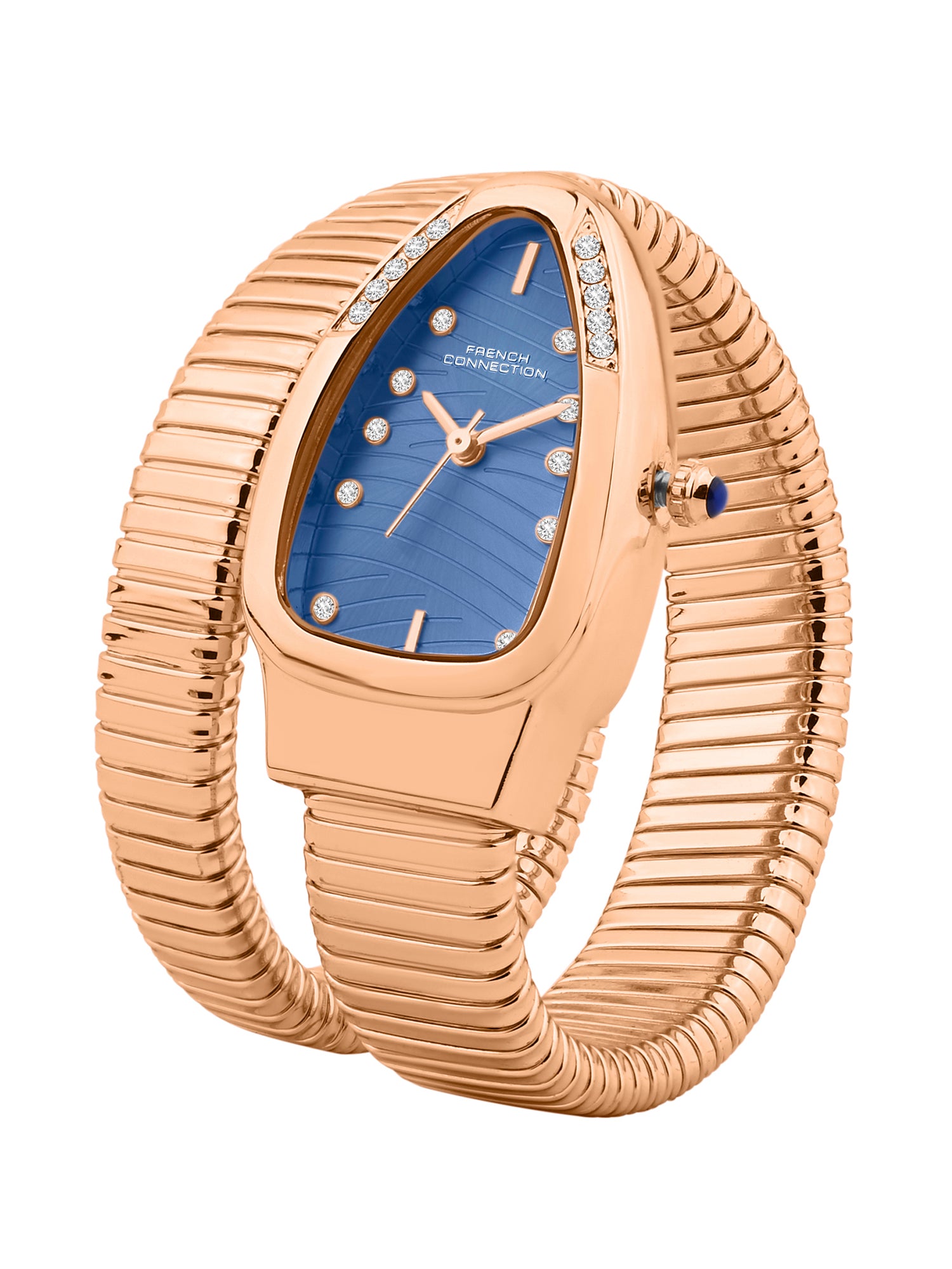 French Connection Women Snake-Shaped Wrap Around Analogue Watch FCN0189URGM - Rose Gold