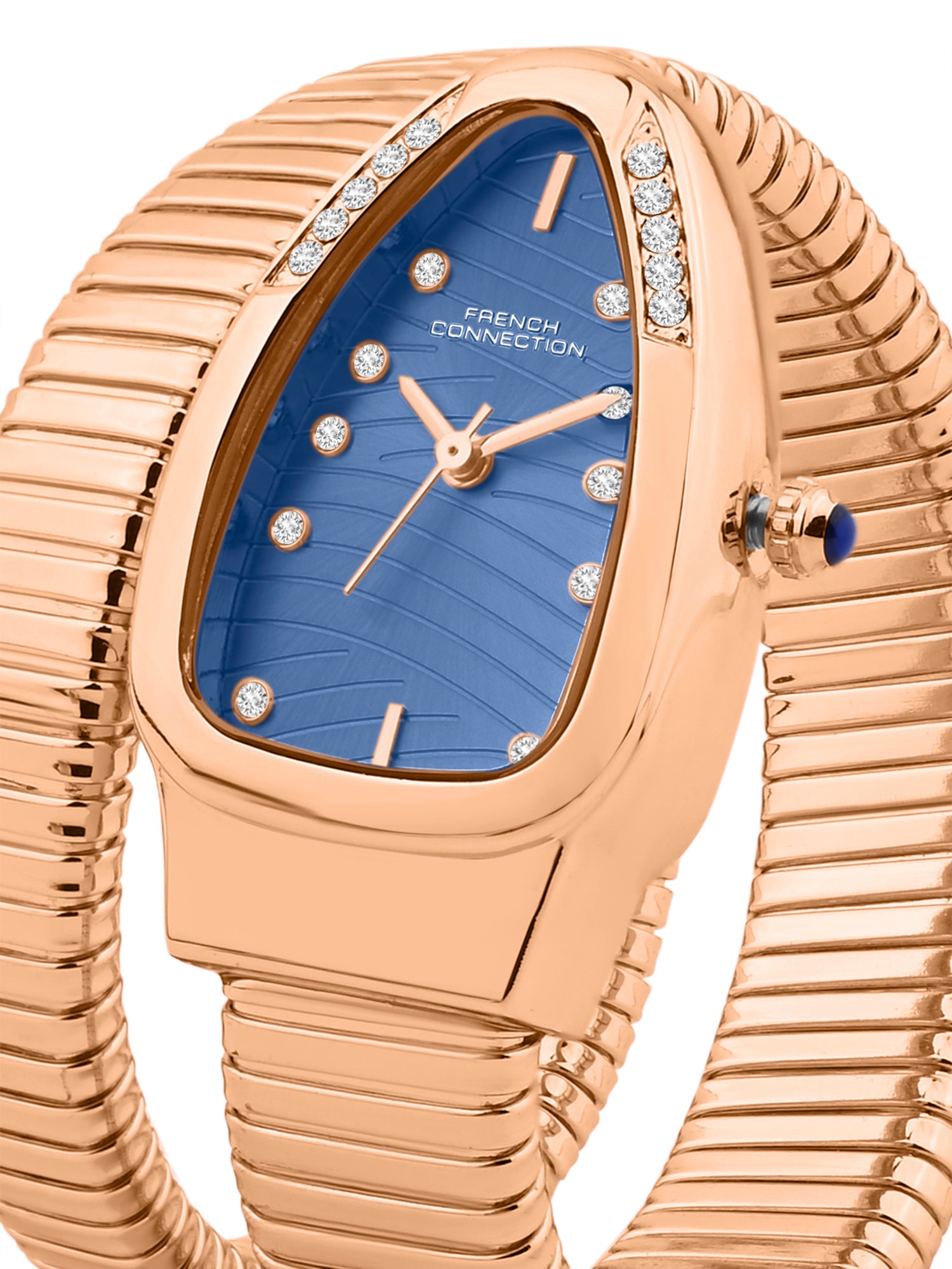 French Connection Women Snake-Shaped Wrap Around Analogue Watch FCN0189URGM - Rose Gold
