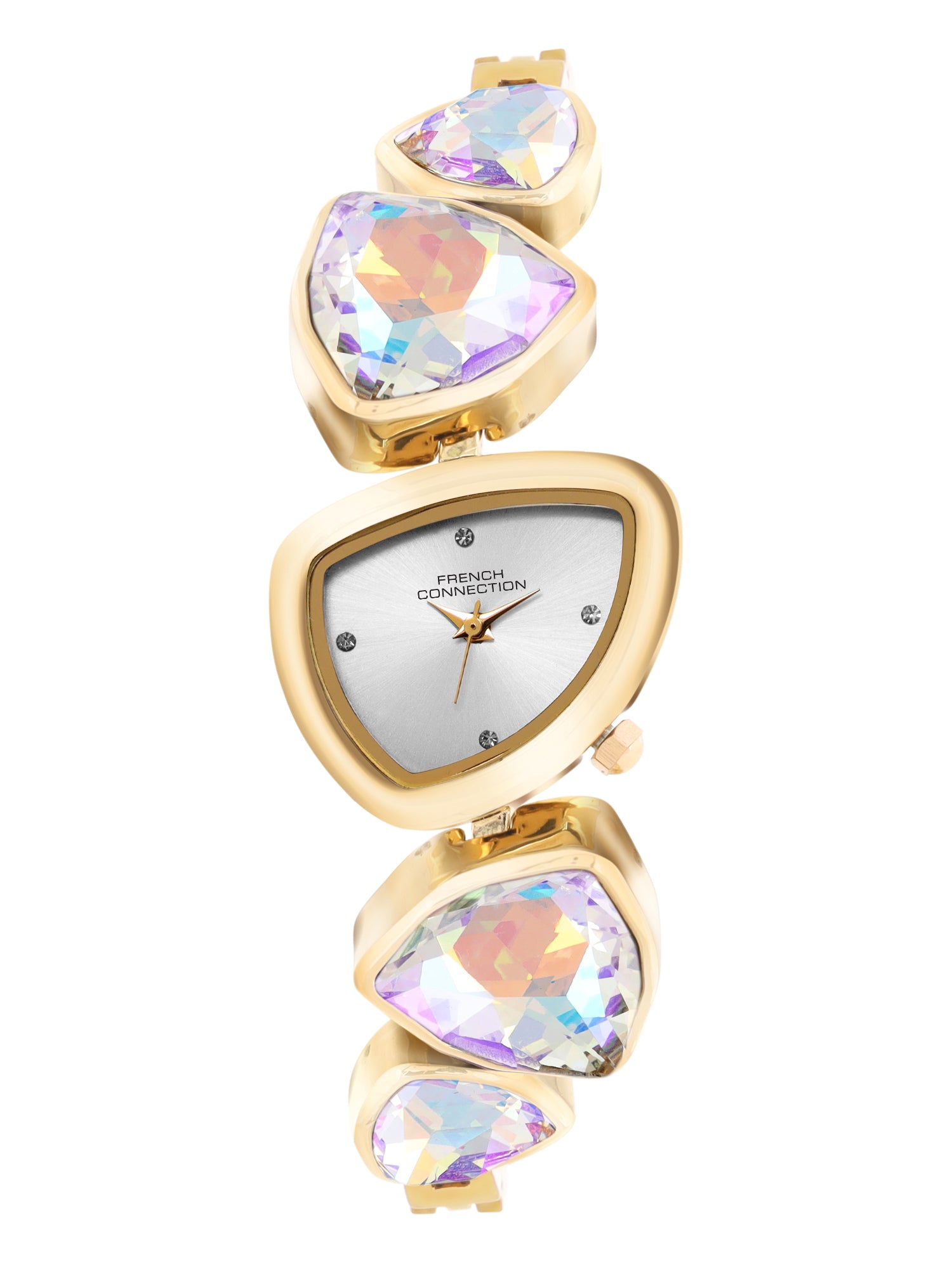 French Connection Asymra Silver Dial with White Strap Womens Analog Watch | FCN0205GM