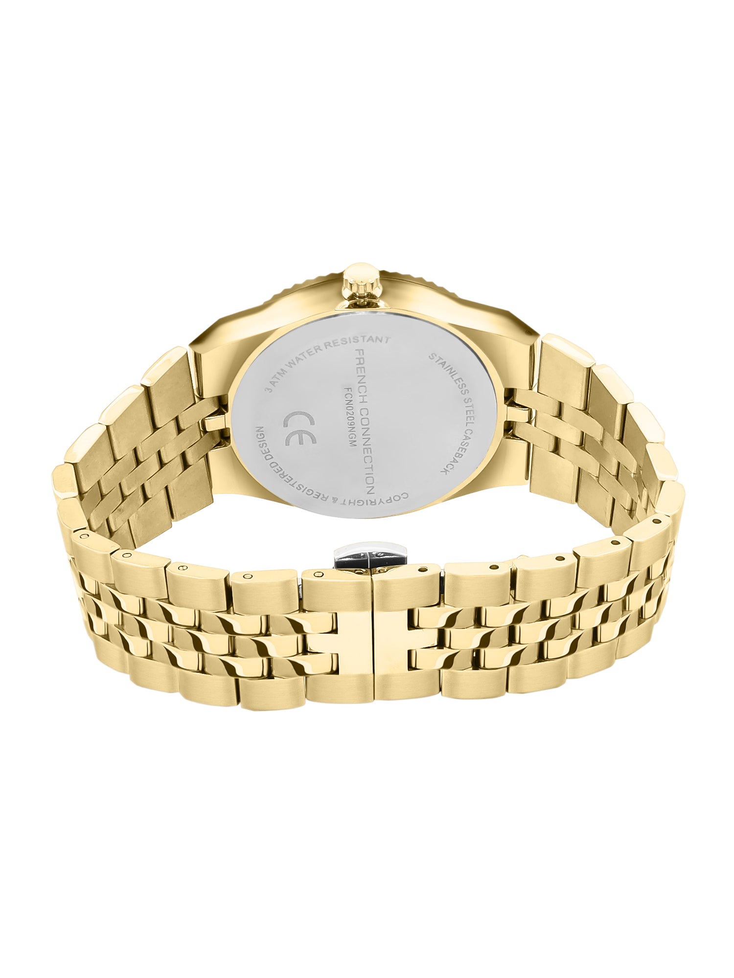 French Connection Jubilaire | Quartz Analog Display | Green Dial | Gold Stainless Steel Strap | Watch for Men - FCN0209NGM