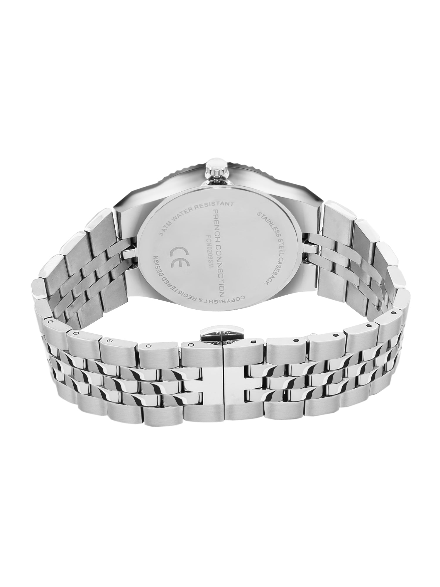 French Connection Jubilaire | Quartz Analog Display | Silver Dial | Silver Stainless Steel Strap | Watch for Men - FCN0209SM