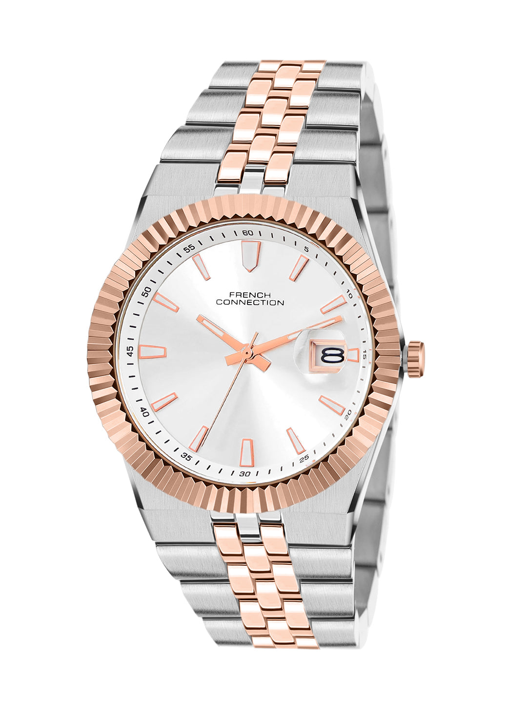 French Connection Jubilaire | Quartz Analog Display | Green Dial | Two Tone Stainless Steel Strap | Watch for Men - FCN0209SRTM