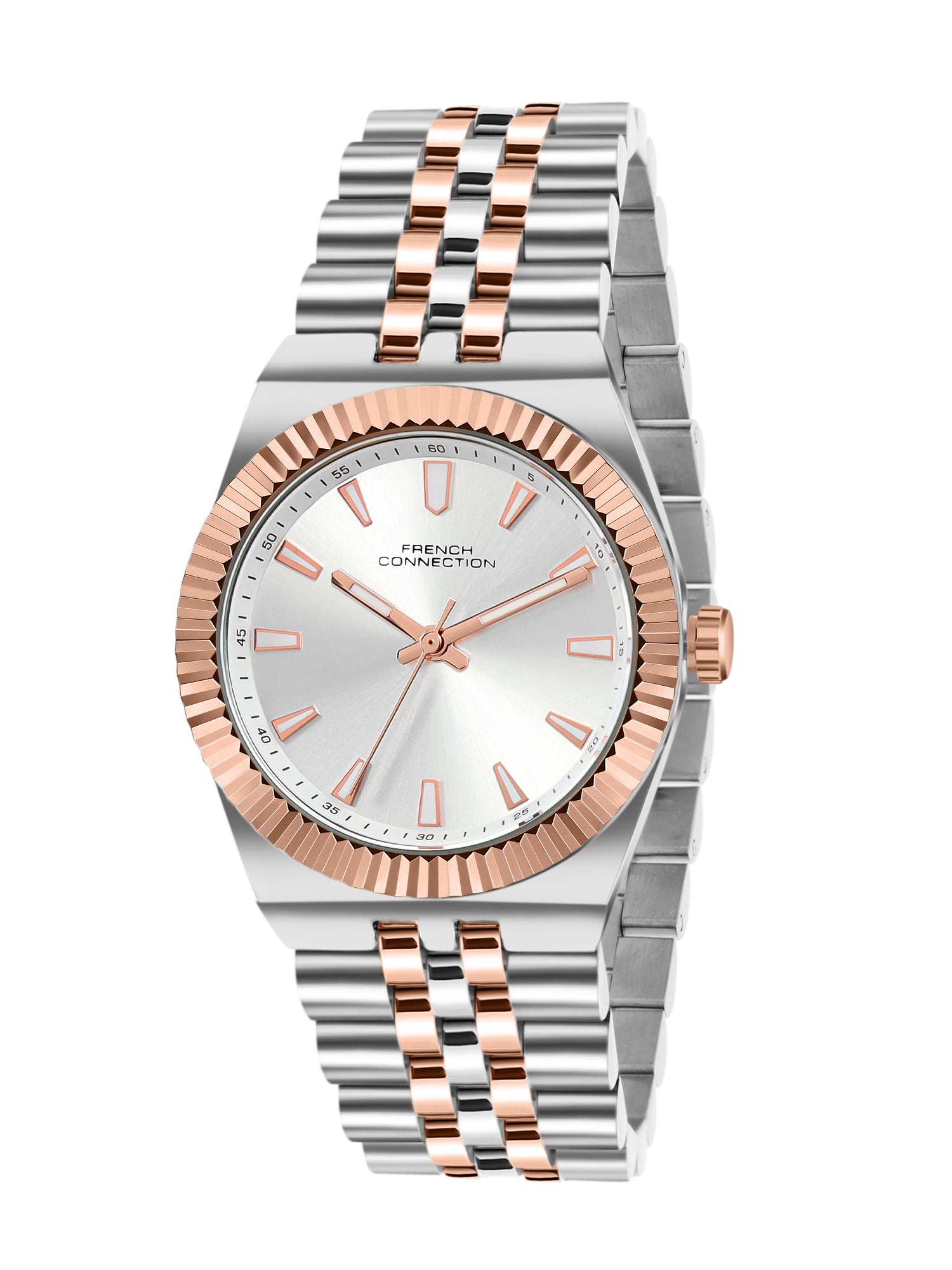 French Connection Flute Ligne | Analog | Silver Dial | Stainless Steel Strap | Watch for Women - FCN0212SRTM