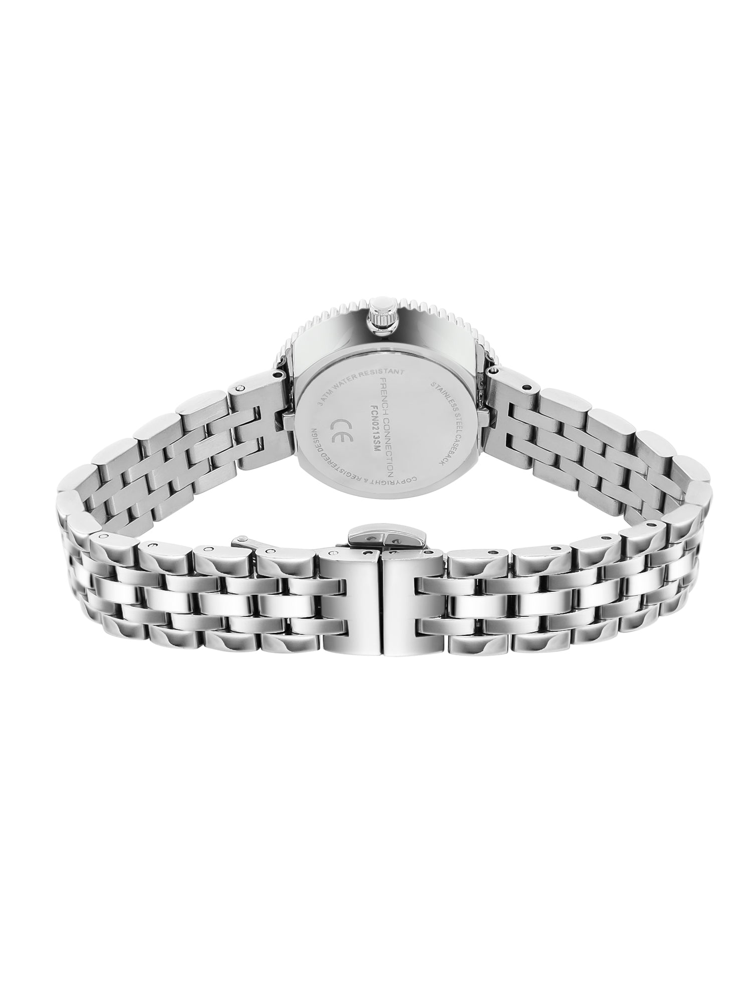 French Connection Couronne Éclat | Quartz Jewellery Bezel | White Dial | Stainless Steel Strap | Watch for Women - FCN0213SM