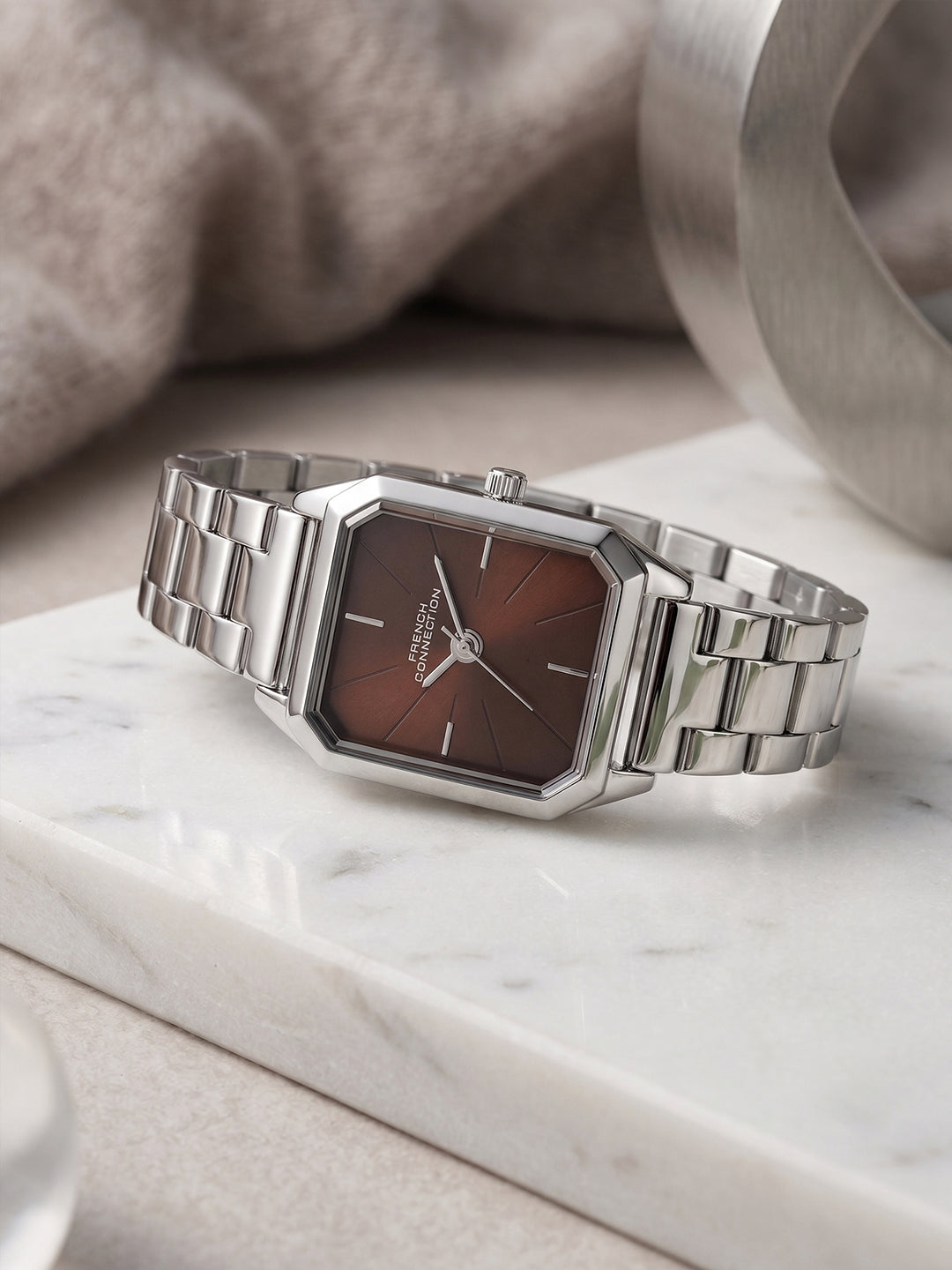 French Connection Novara | Analog Display | Brown Dial | Stainless Steel Strap | Watch for Women - FCN0215SM