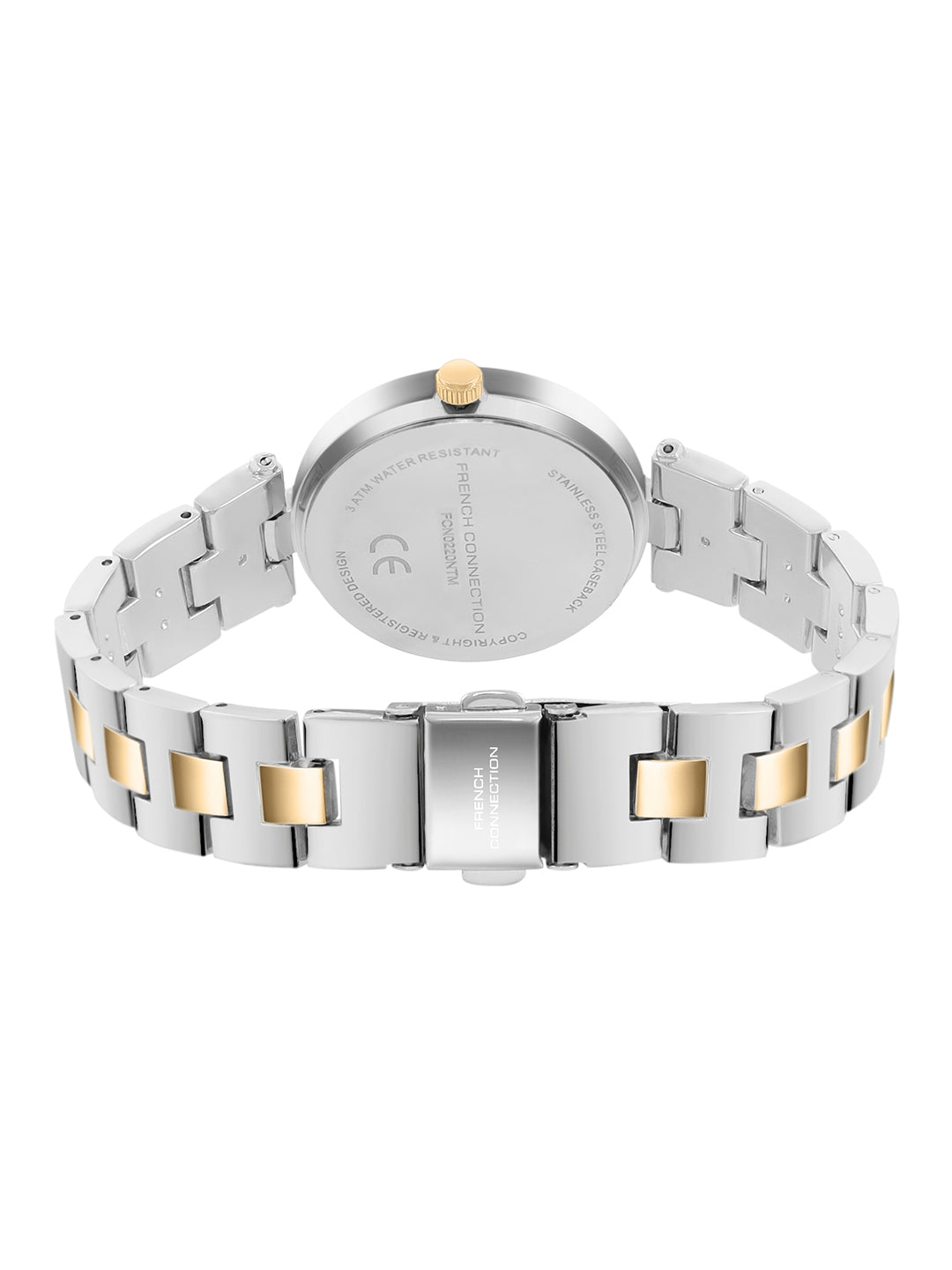 French Connection Women's Gift Set Watch with Green Sunray Dial, Two-Tone Stainless Steel Bracelet & Matching Bracelet Gift Set – FCN0220NTM