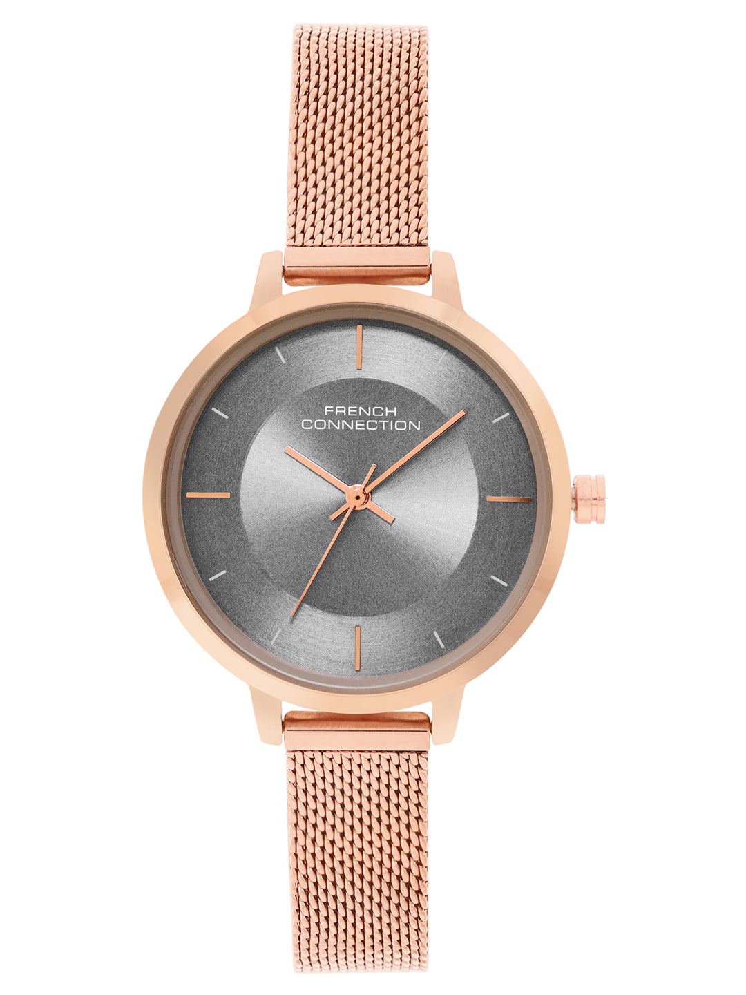 French Connection Helio Grey Dial with Rose Gold Strap Womens Analog Watch | FCN071RGM