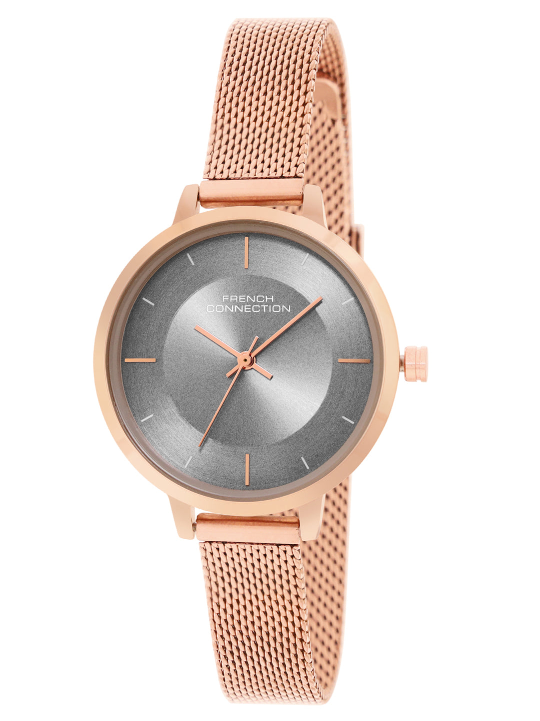 French Connection Helio Grey Dial with Rose Gold Strap Womens Analog Watch | FCN071RGM