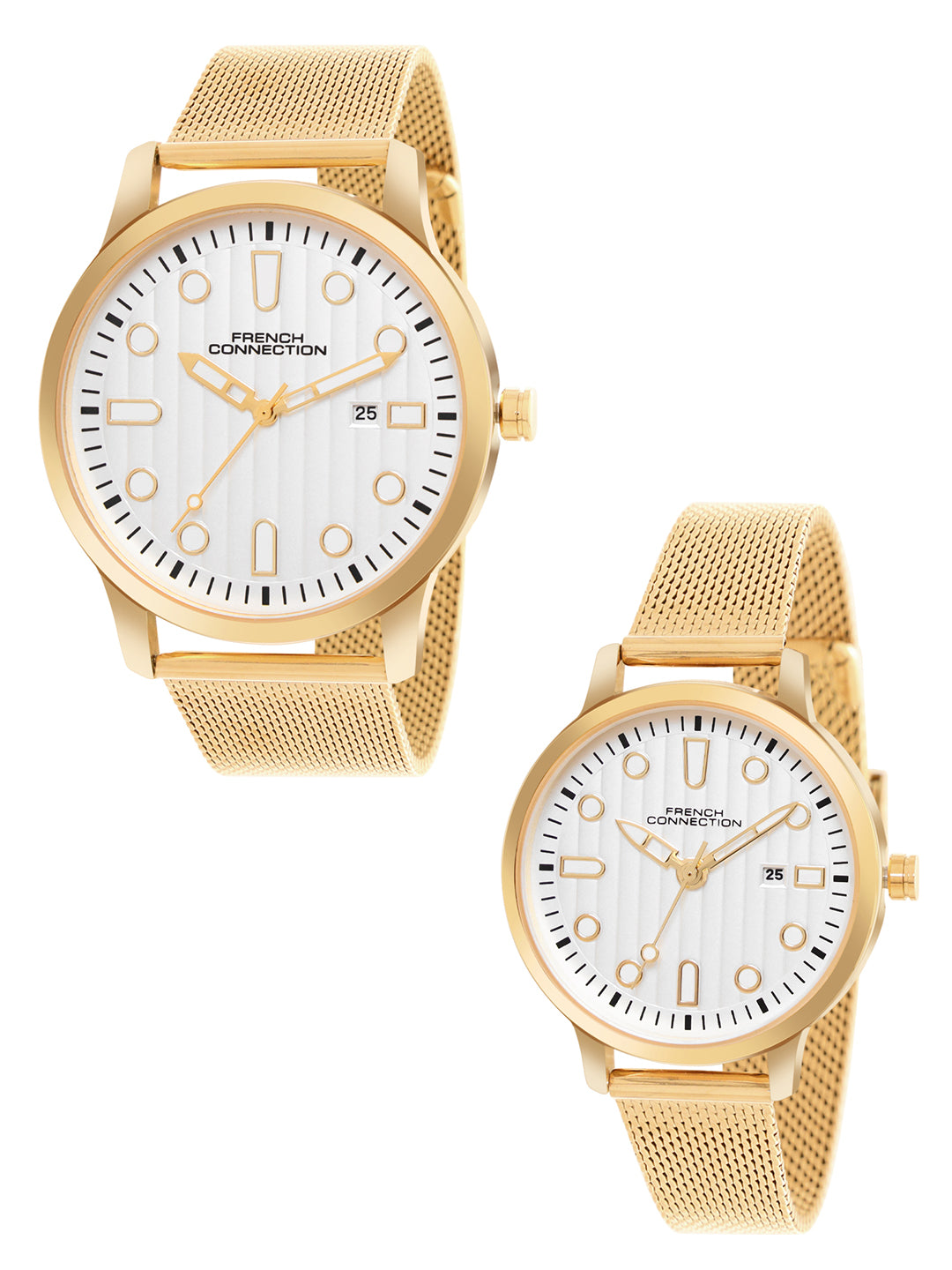 French Connection Analog Silver Dial Couple Watch-FCN080GM