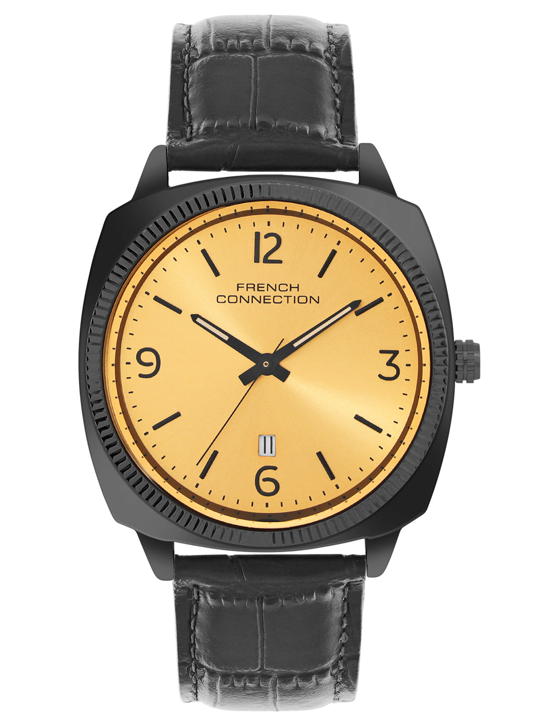French connection Solistice Mustard Dial Mens Analogue Watch FCN084BBL
