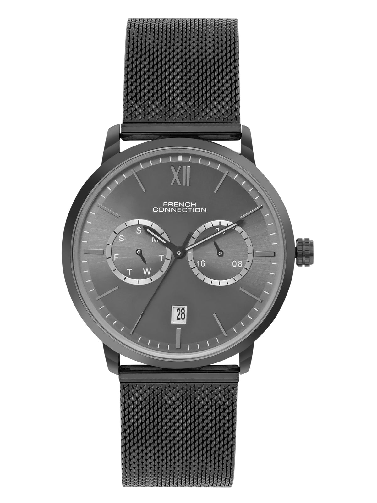 French connection Tempus Black Round Dial Mens Multi Function Watch FCN085BBM