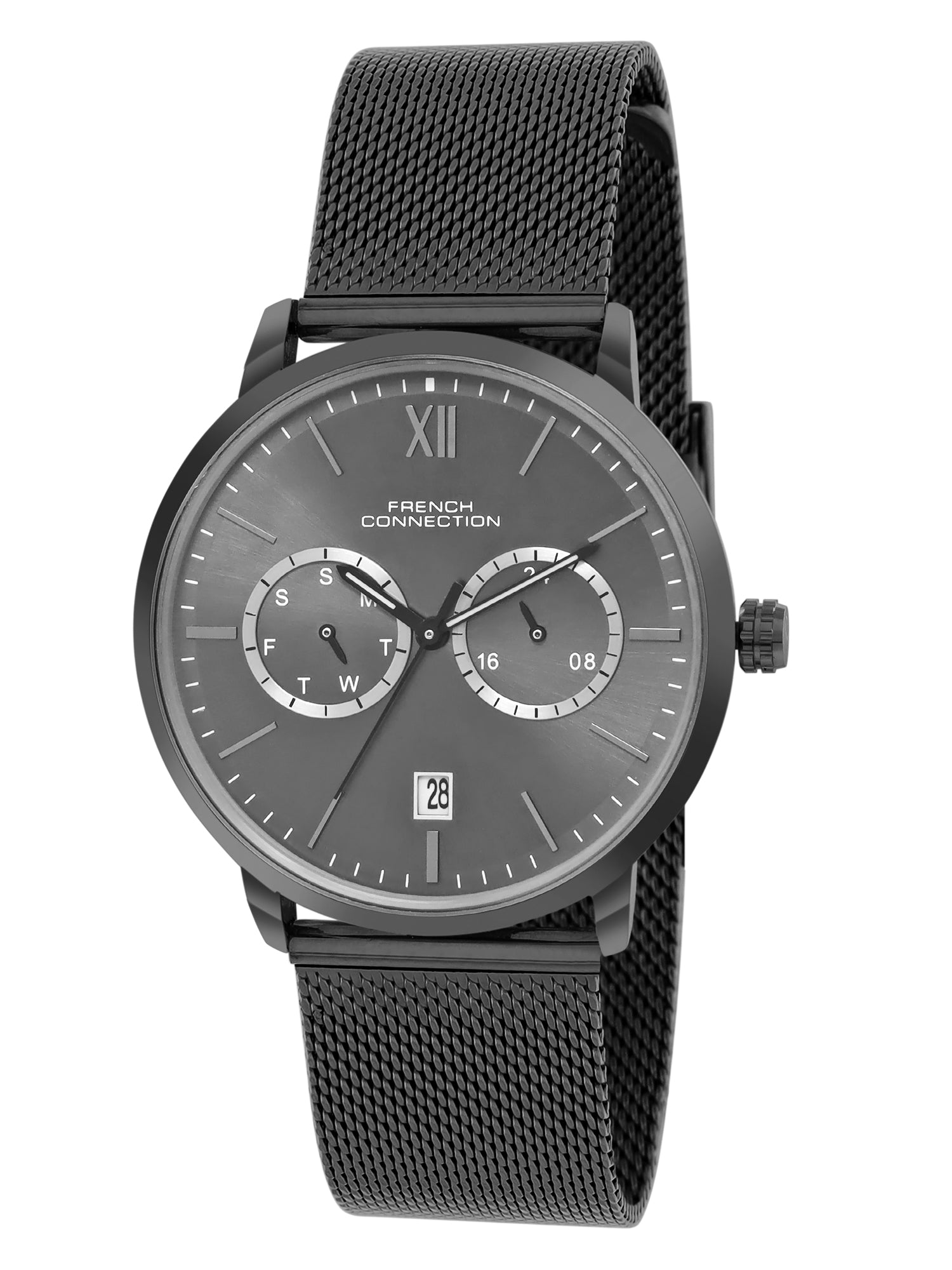 French connection Tempus Black Round Dial Mens Multi Function Watch FCN085BBM