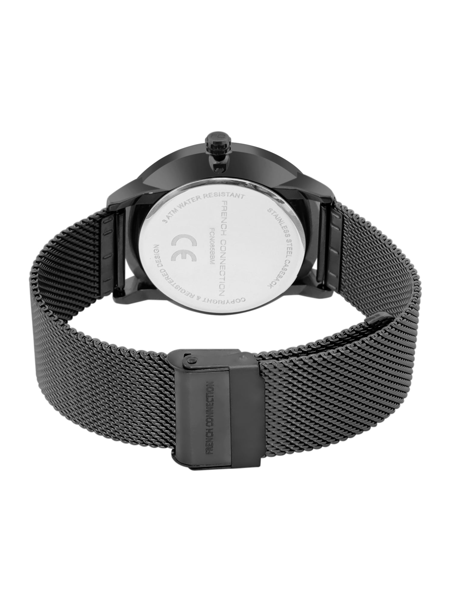 French connection Tempus Black Round Dial Mens Multi Function Watch FCN085BBM