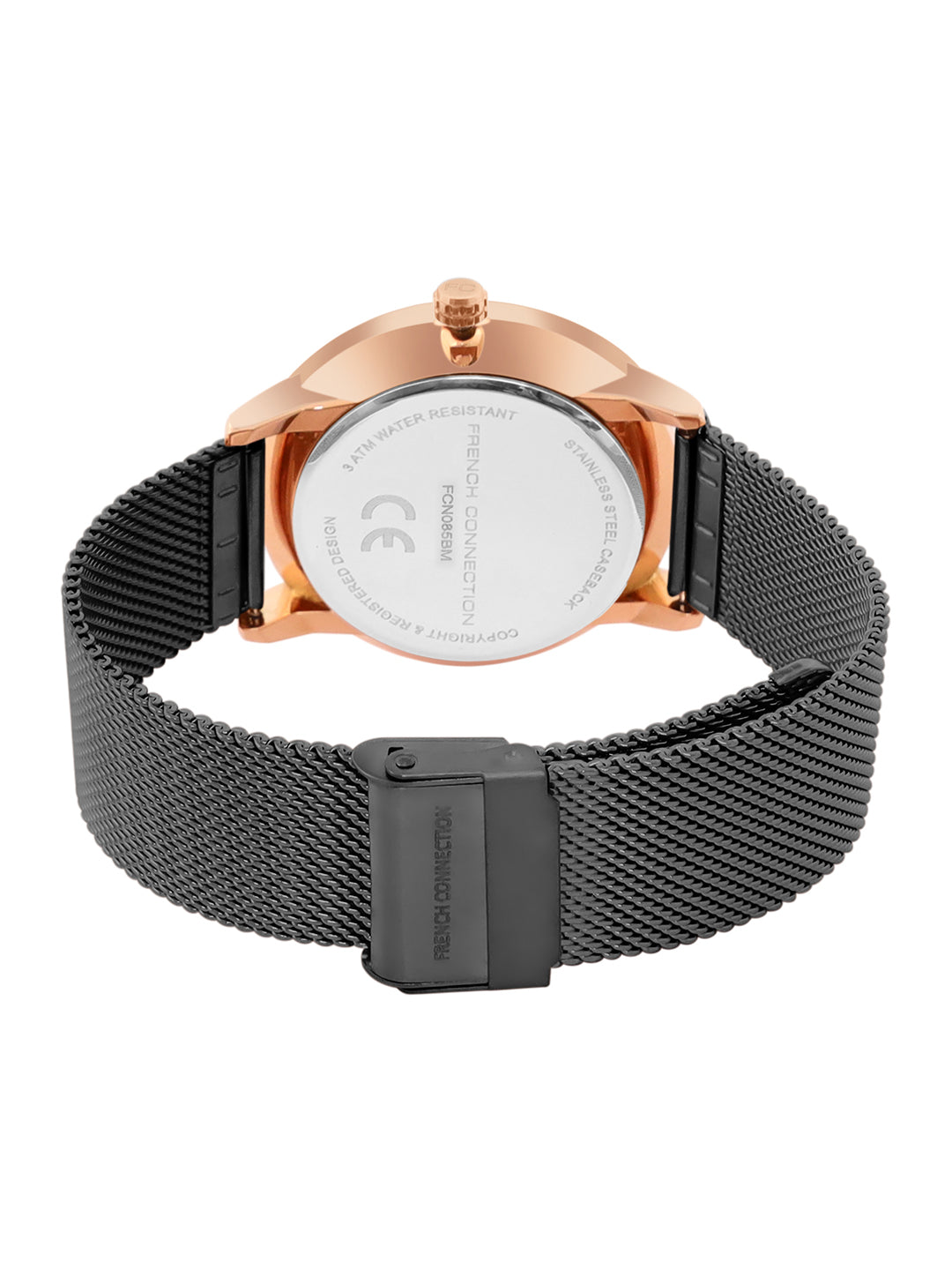 French connection Tempus Black Round Dial Mens Mult Function Watch FCN085BM