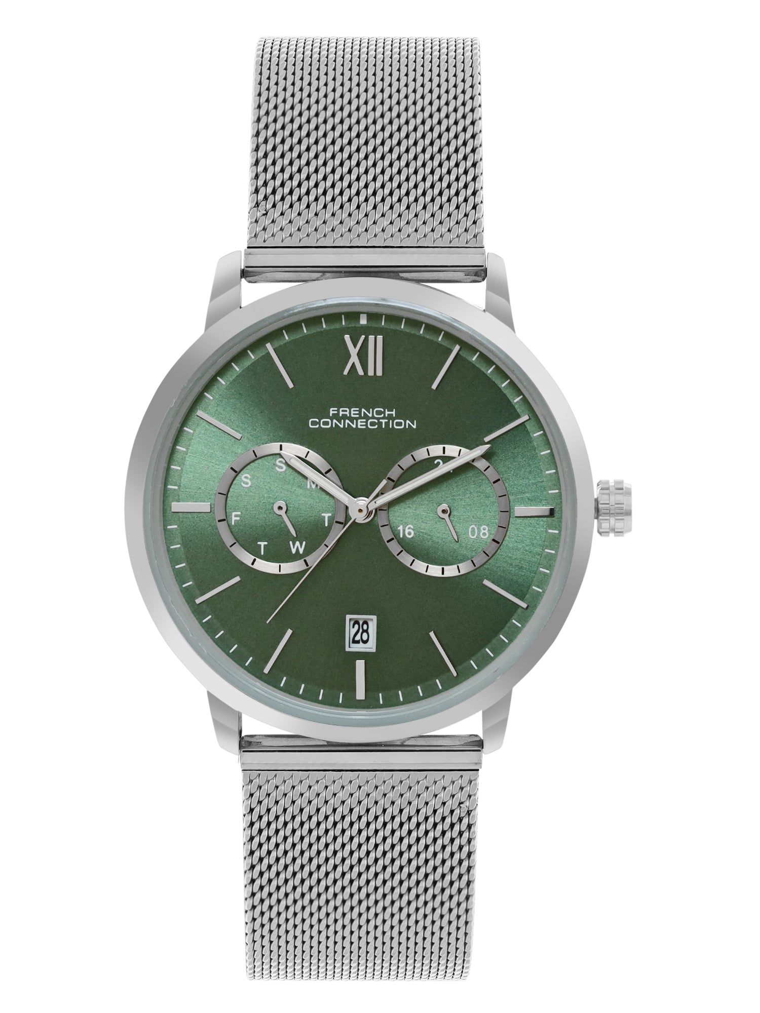 French connection Tempus Green Round Dial Mens Mult Function Watch FCN085NSM