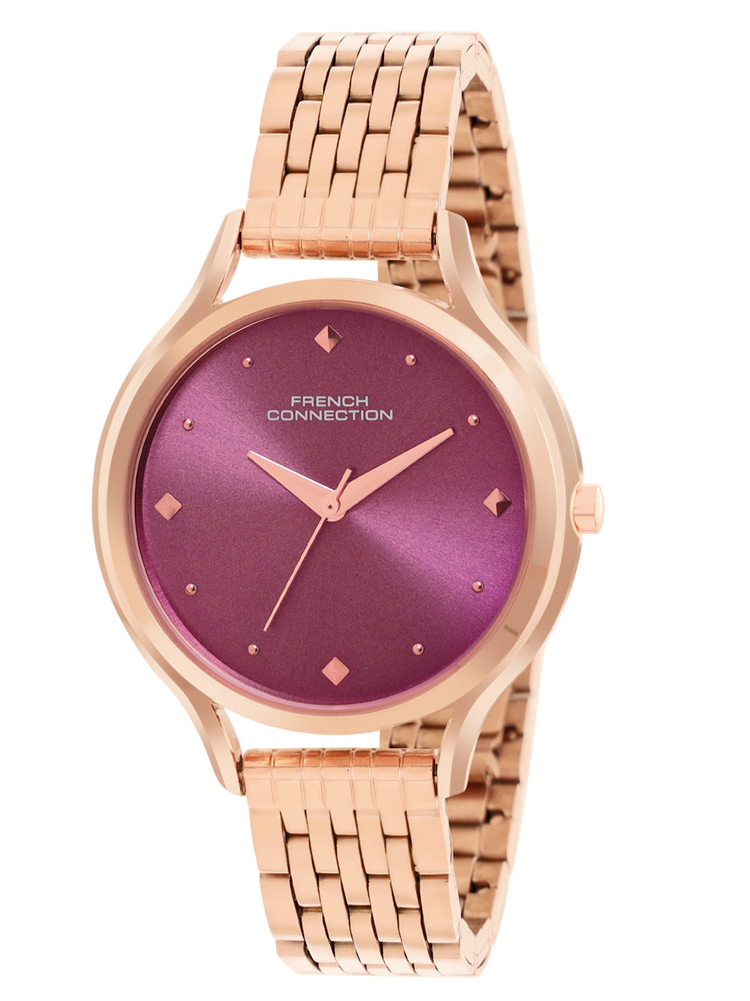 French Connection Analogue Plum Dial Women's Watch -FCN096RGM