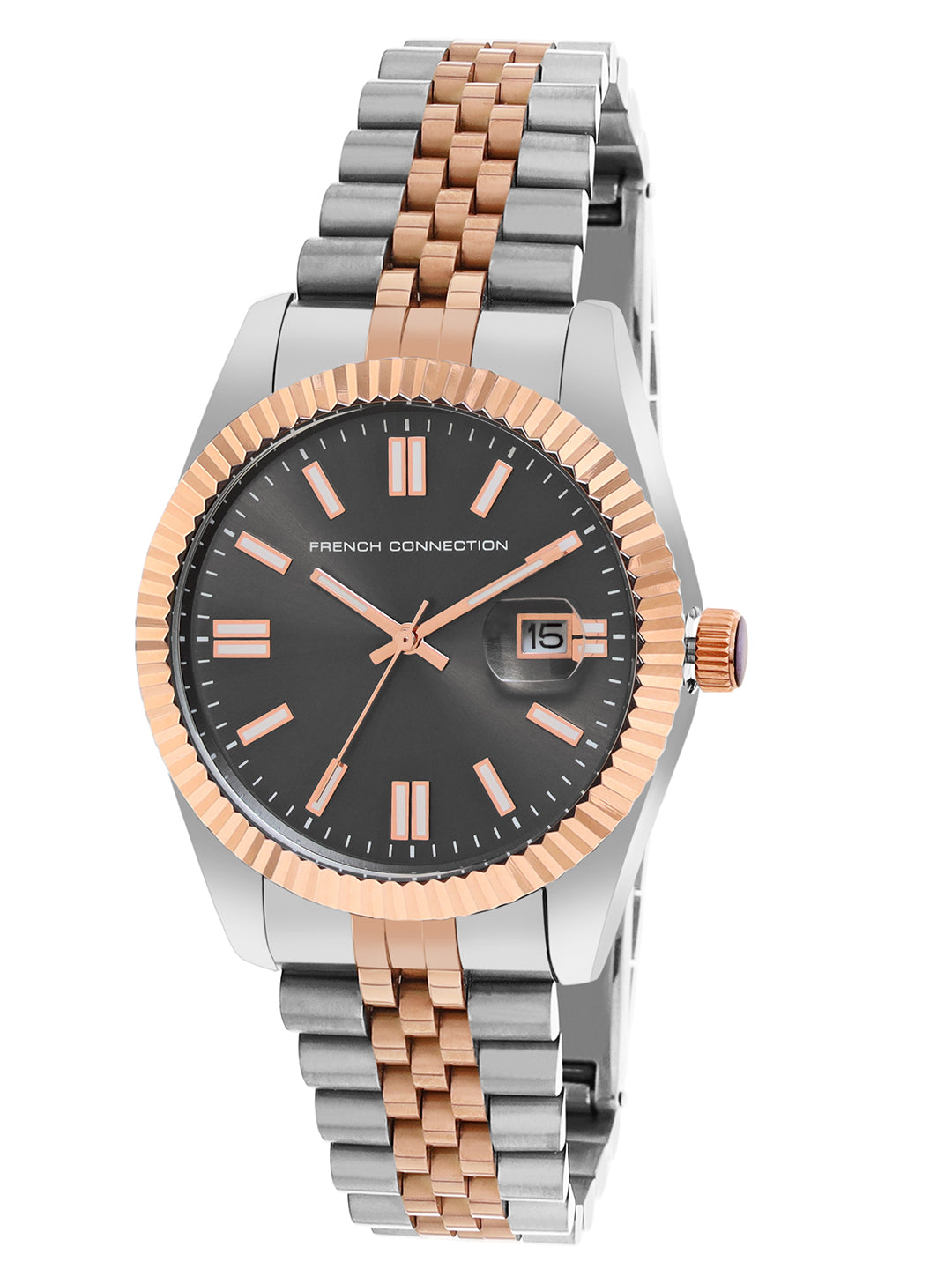 French Connection Grey Dial with Rose Gold Strap Mens Analog Watch | FCP41RTM