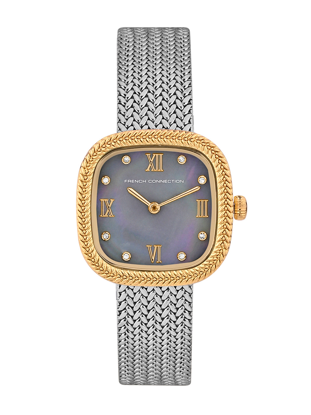 French Connection Mop Grey Round Dial With Stainless Steel Strap Watch - For Womens FCO2GSM