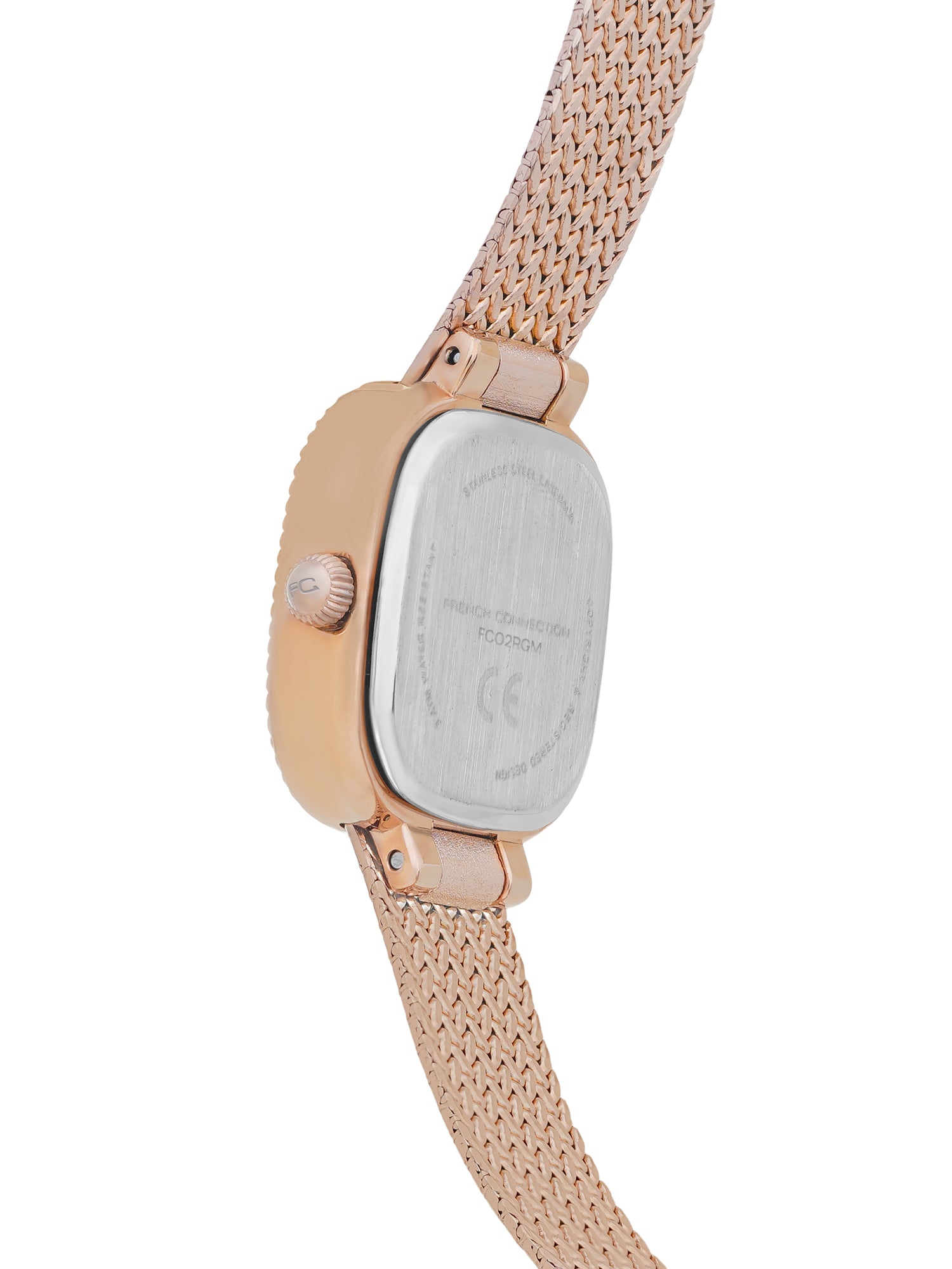 French Connection Mop Rosegold Round Dial With Rose Stainless Steel Strap Watch - For Womens FCO2RGM